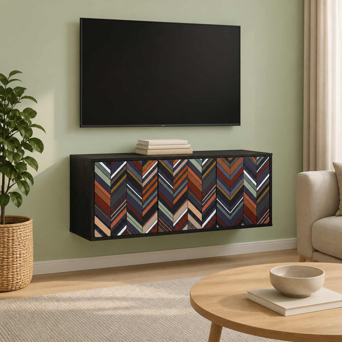 Sieninis televizoriaus stovas OMMEN 102 x 33 x 40 cm