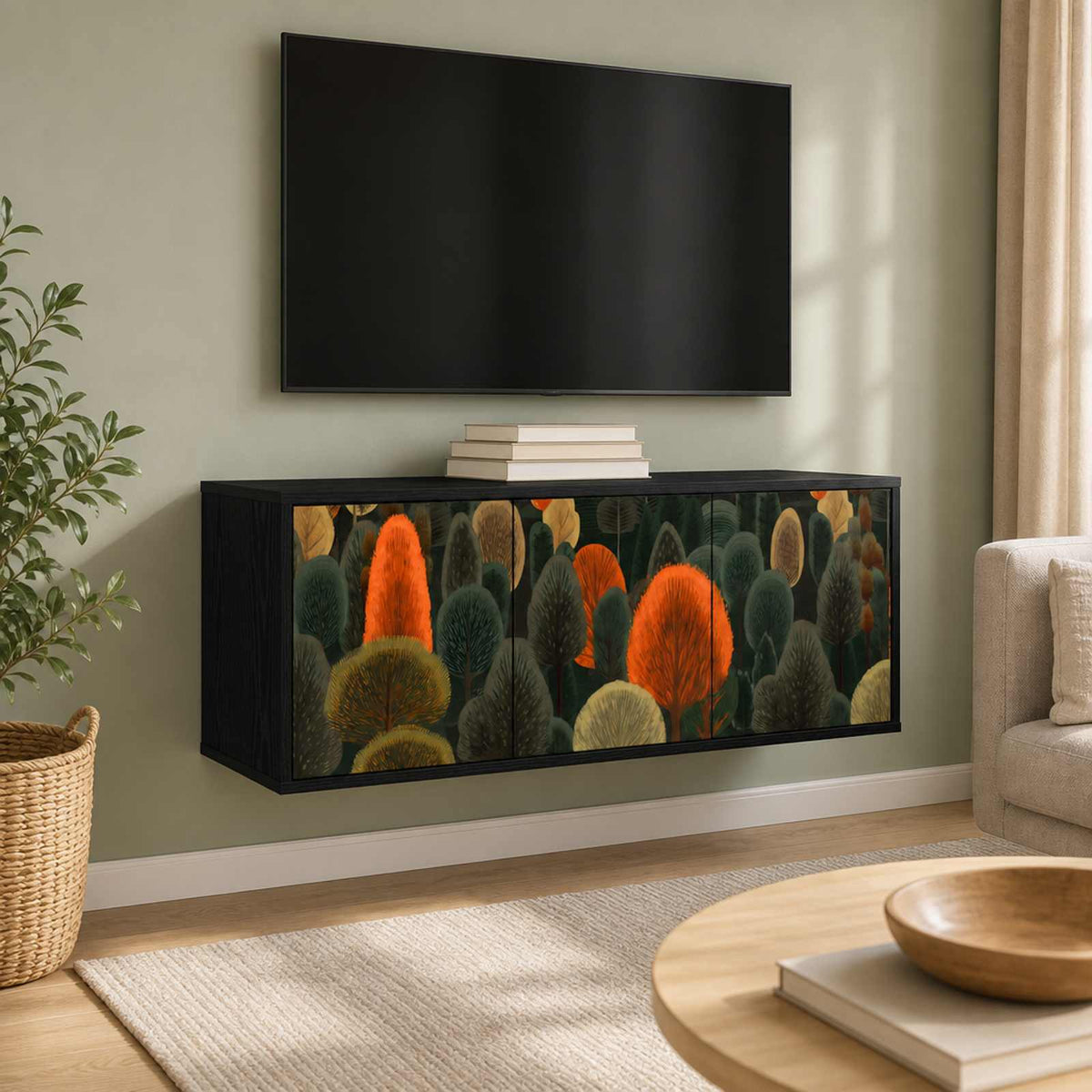 Sieninis televizoriaus stovas ZAANDAM 102 x 33 x 40 cm