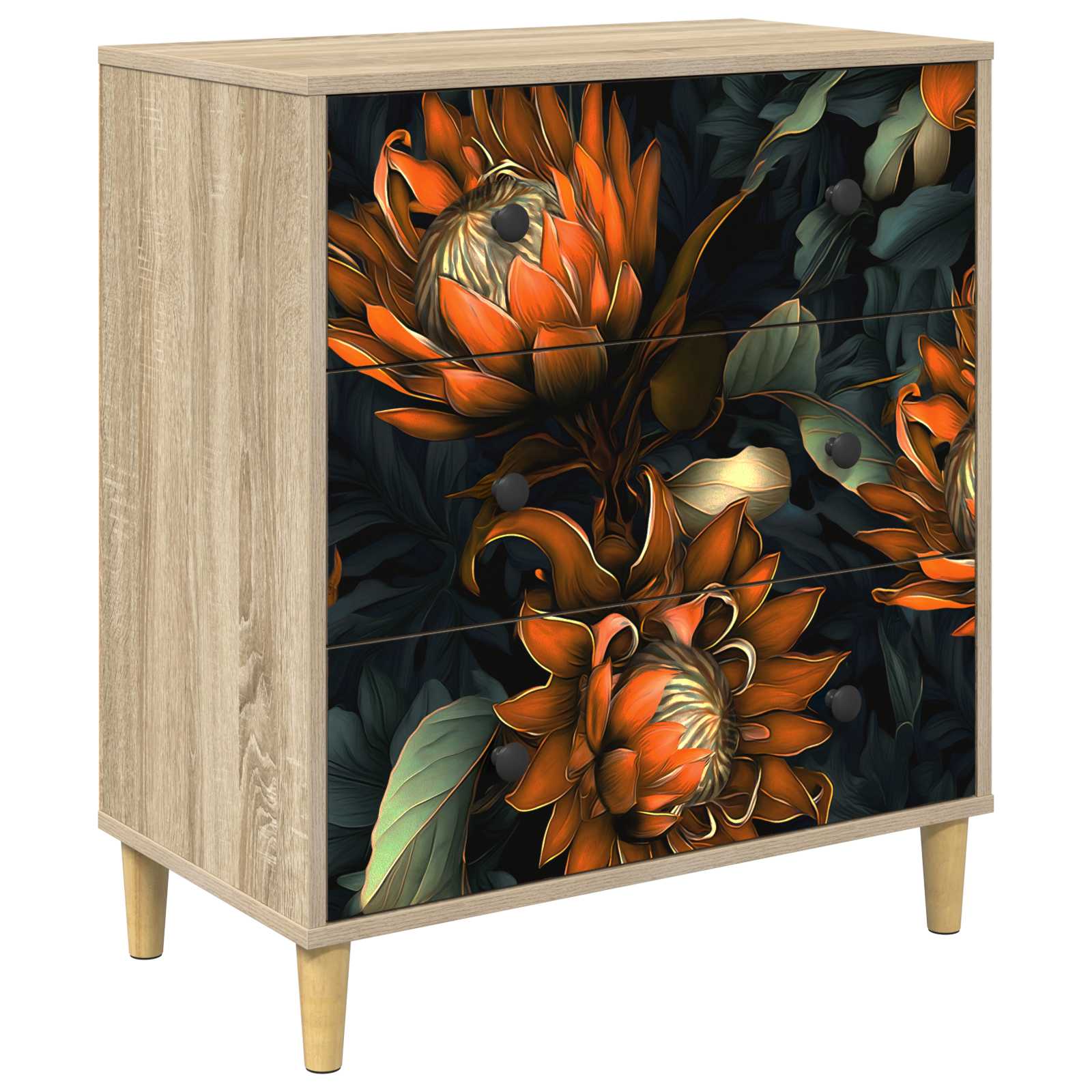 Ištraukalas spinta LOCHEM Oranžinė spauda 66 x 36,5 x 75 cm