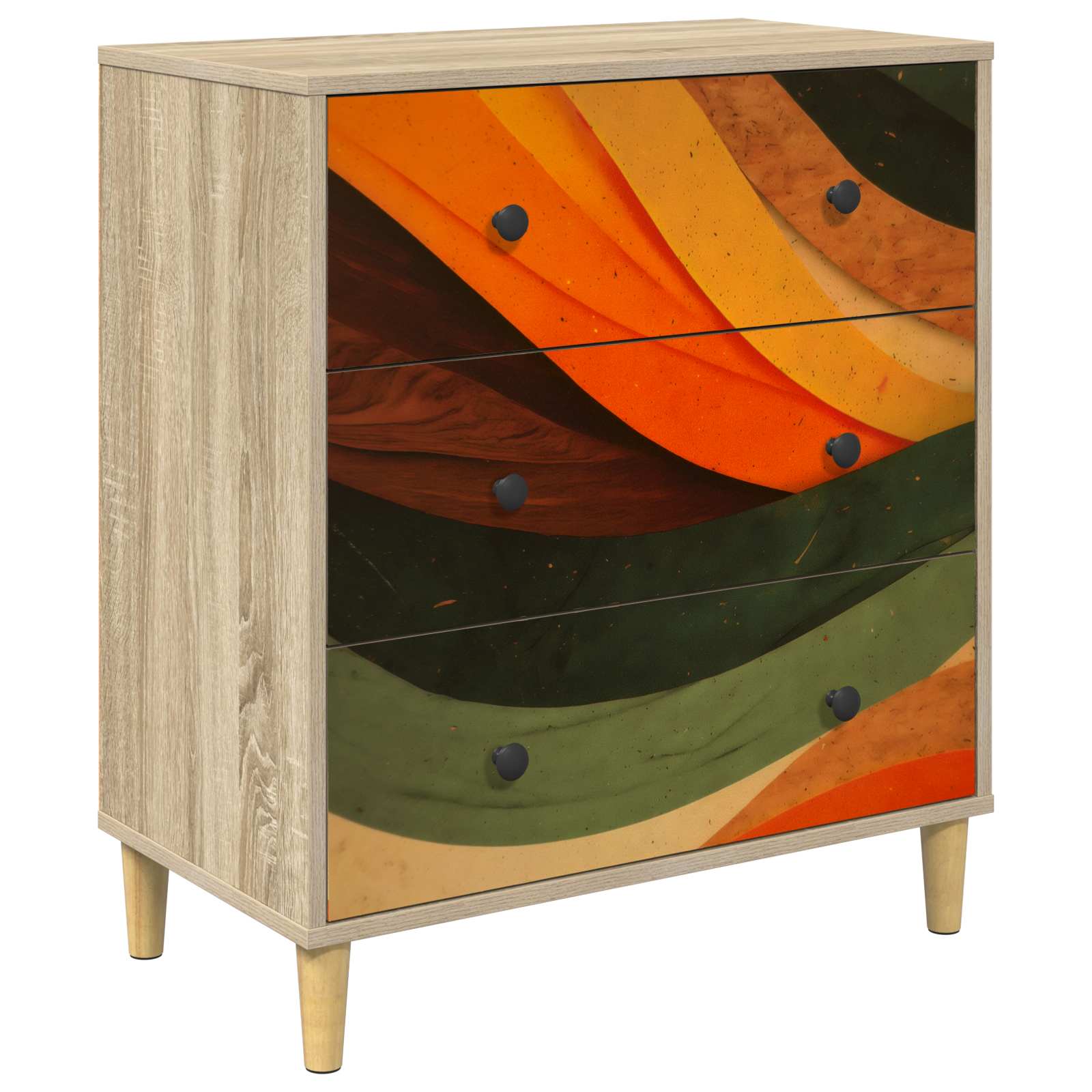 Ištraukalas spinta BONN Retro bangos spauda 66 x 36,5 x 75 cm