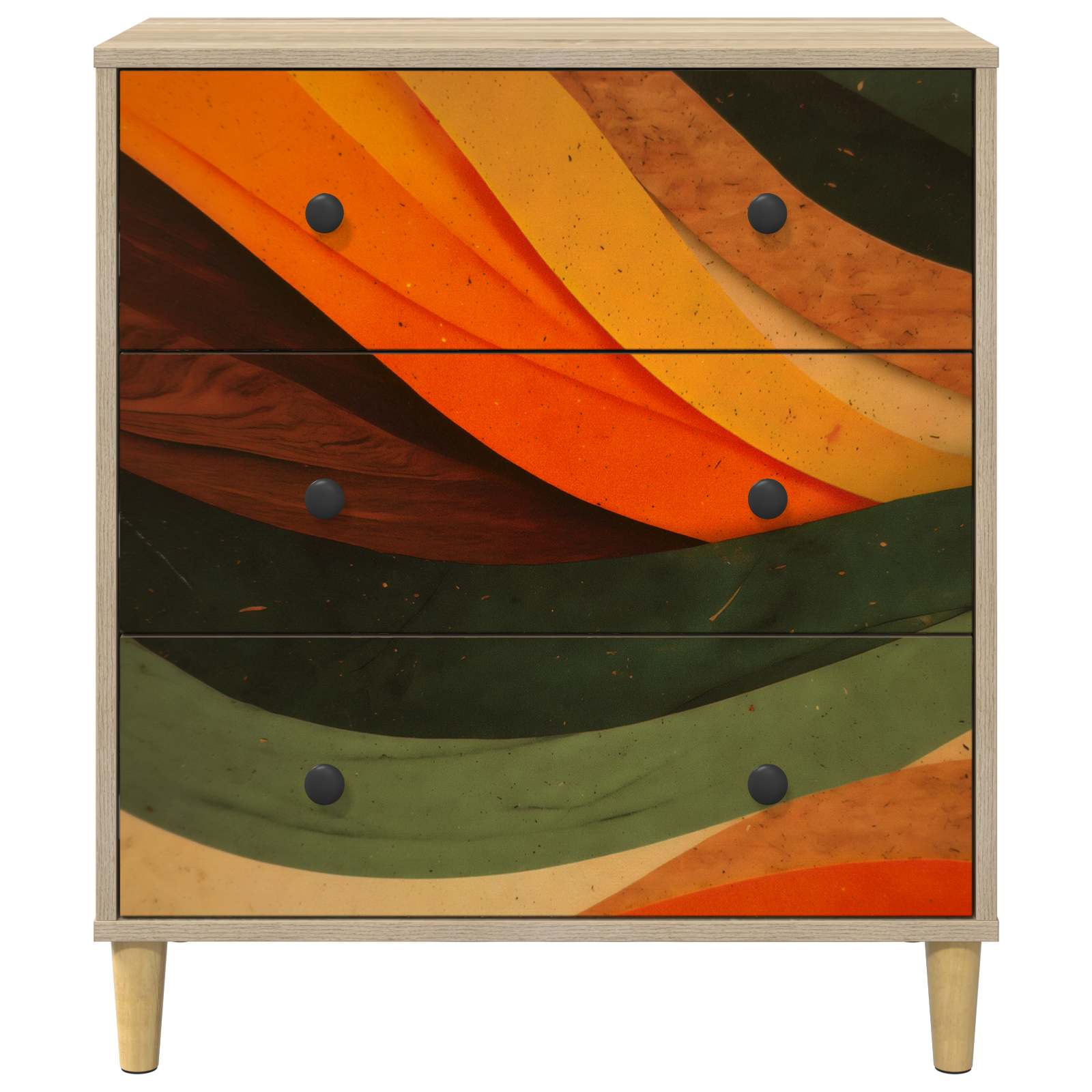Ištraukalas spinta BONN Retro bangos spauda 66 x 36,5 x 75 cm
