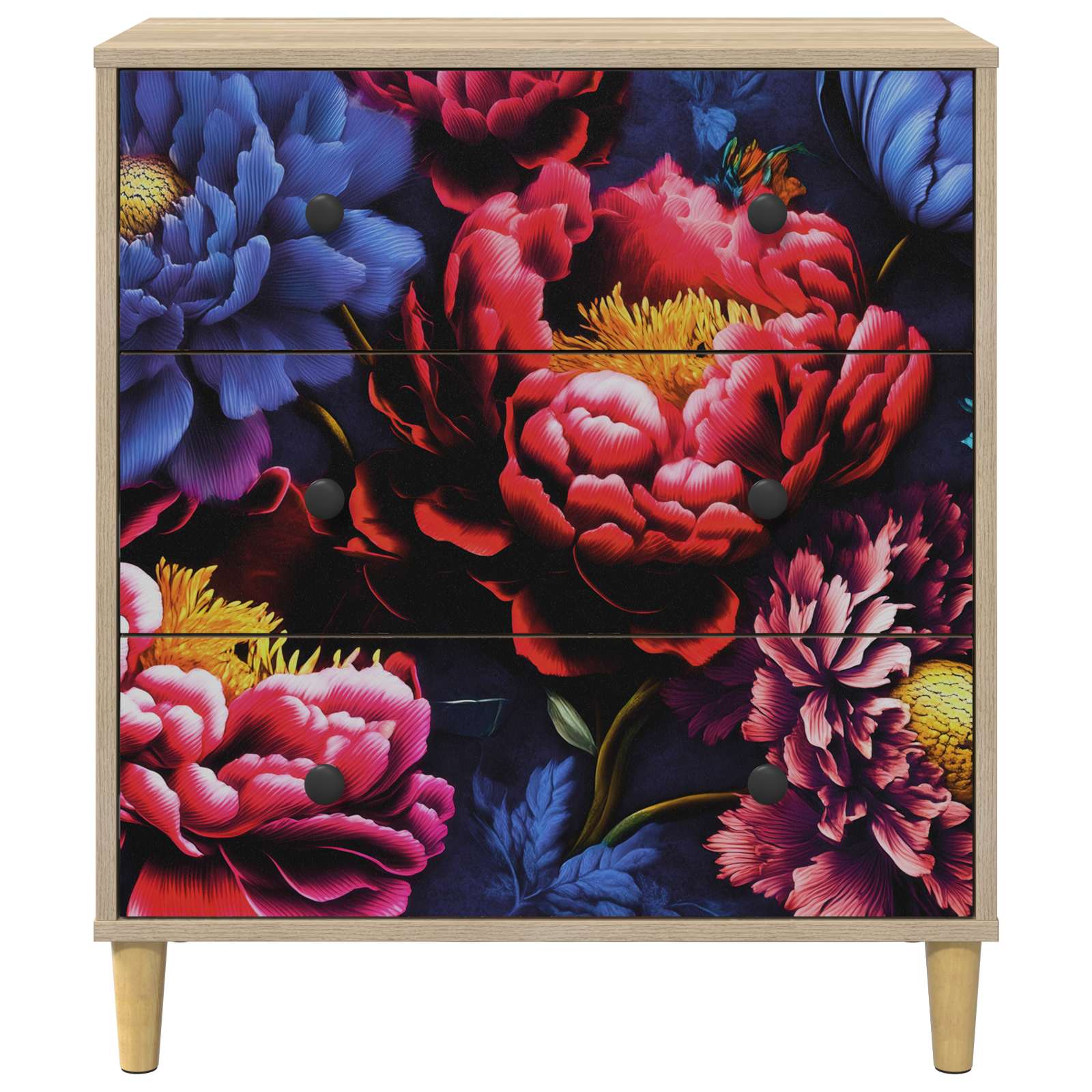Ištraukalas spinta KIEL Tamsus bijūnų raštas 66 x 36,5 x 75 cm