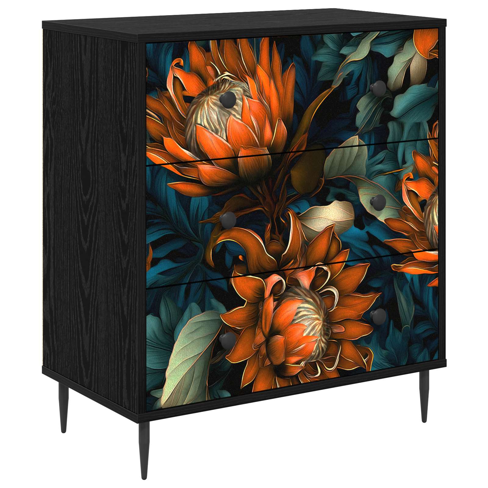 Ištraukalas spinta LOCHEM Oranžinė spauda 66 x 36,5 x 76 cm