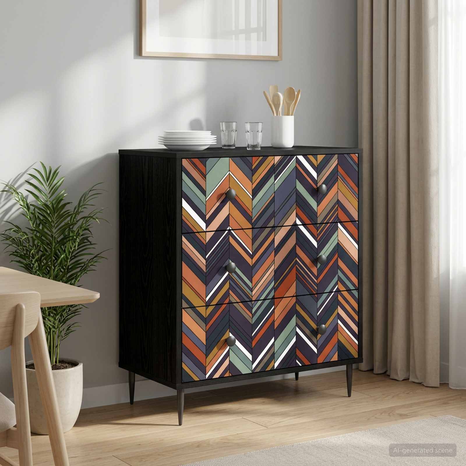Ištraukalas spinta OMMEN Geometrinis raštas 66 x 36,5 x 76 cm