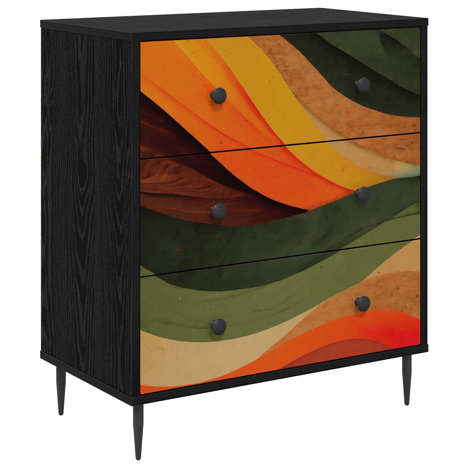 Ištraukalas spinta BONN Retro bangos spauda 66 x 36,5 x 76 cm