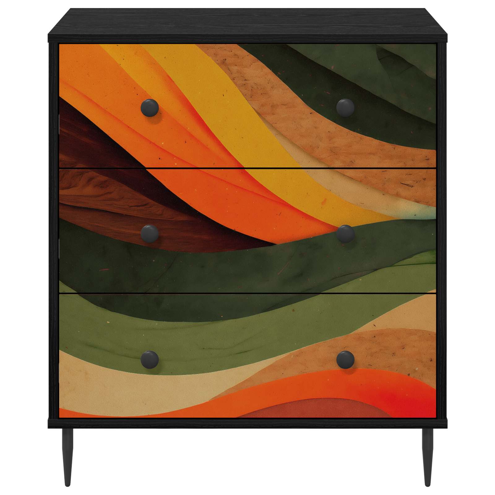 Ištraukalas spinta BONN Retro bangos spauda 66 x 36,5 x 76 cm