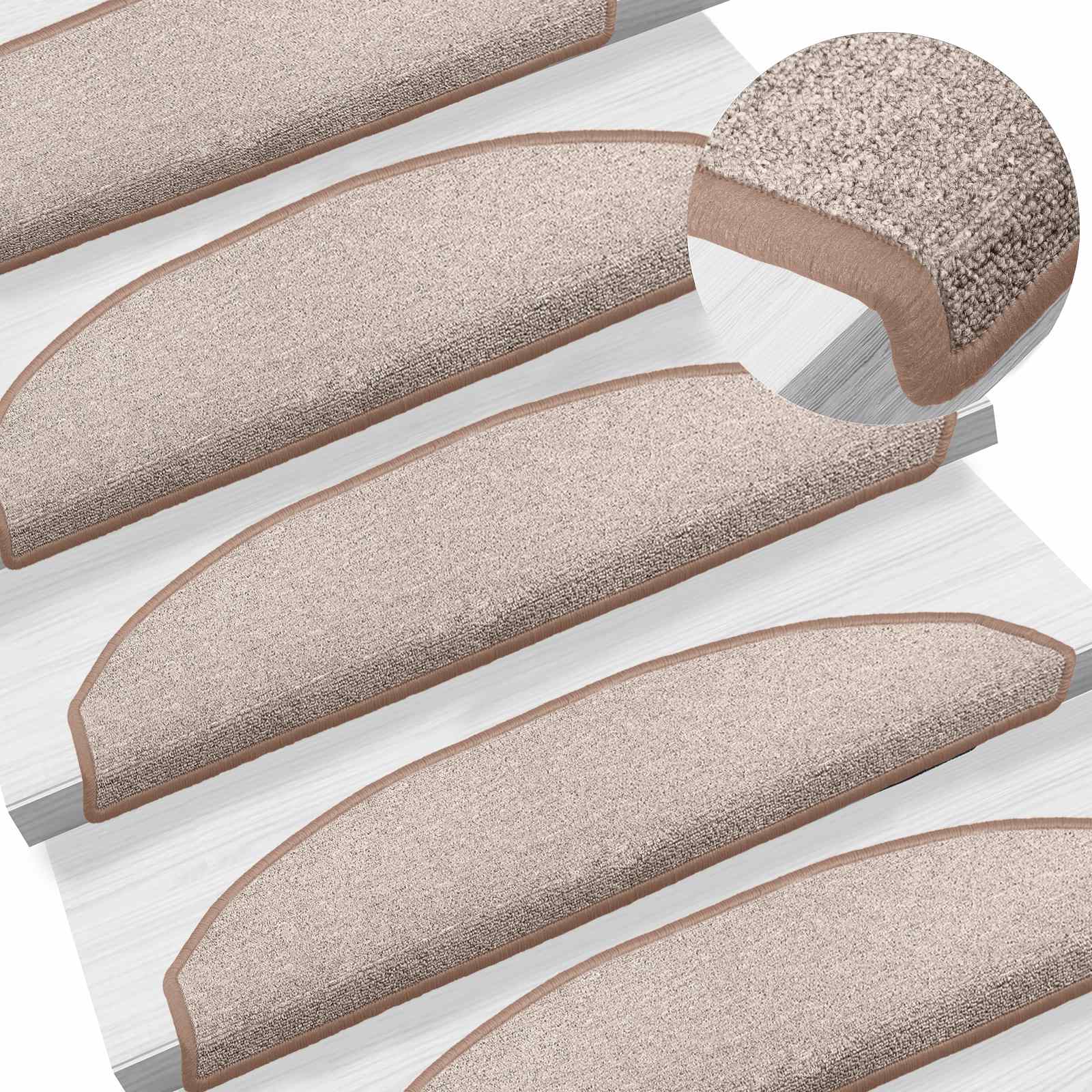 Savaime prilipantys laiptų kilimėliai 15 pcs Šviesiai rudas
