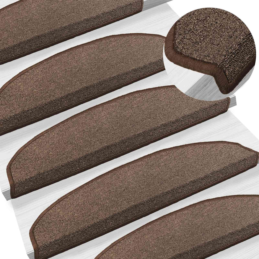 Savaime prilipantys laiptų kilimėliai 15 pcs Kavos ruda