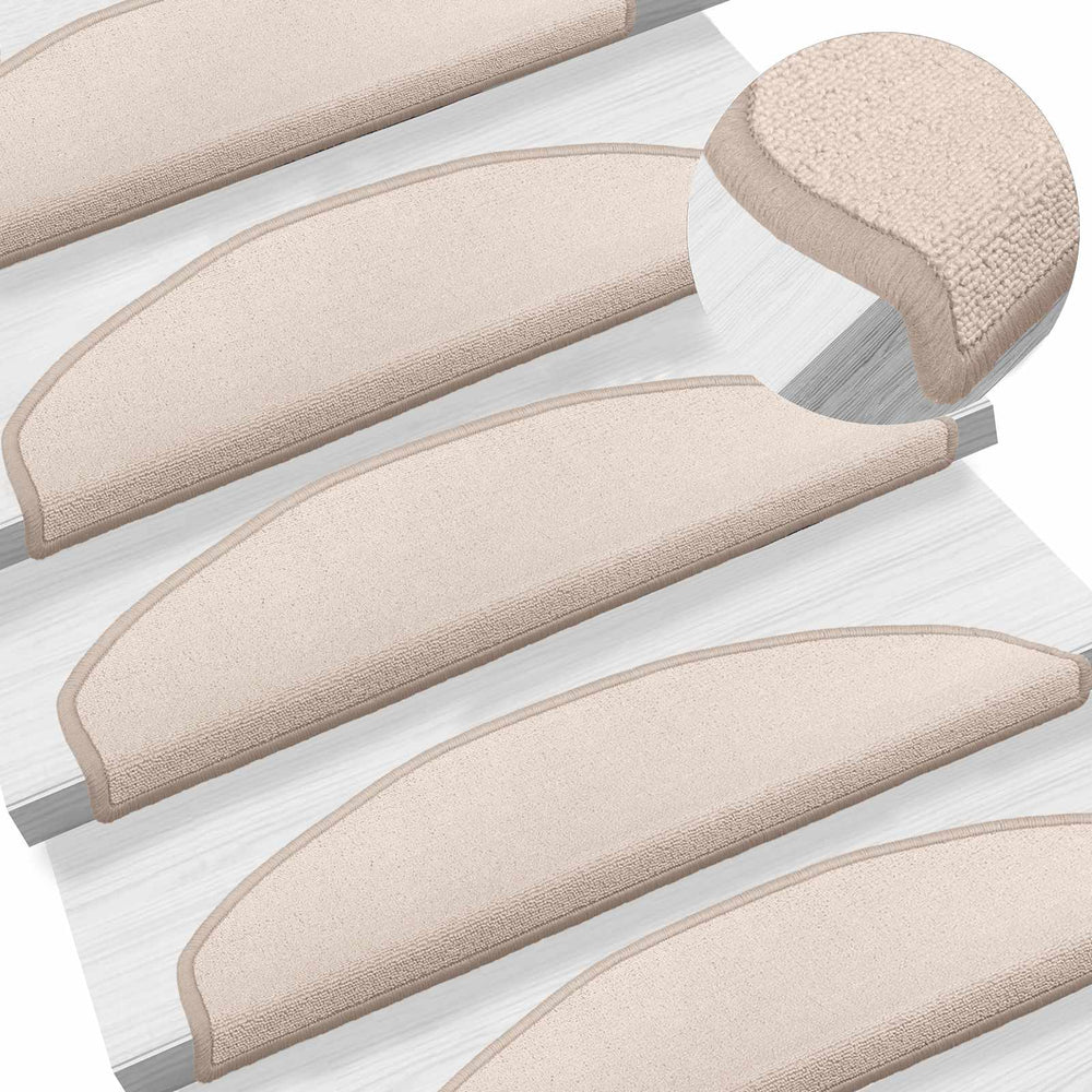 Savaime prilipantys laiptų kilimėliai Pusapvalis 15 pcs Taupe