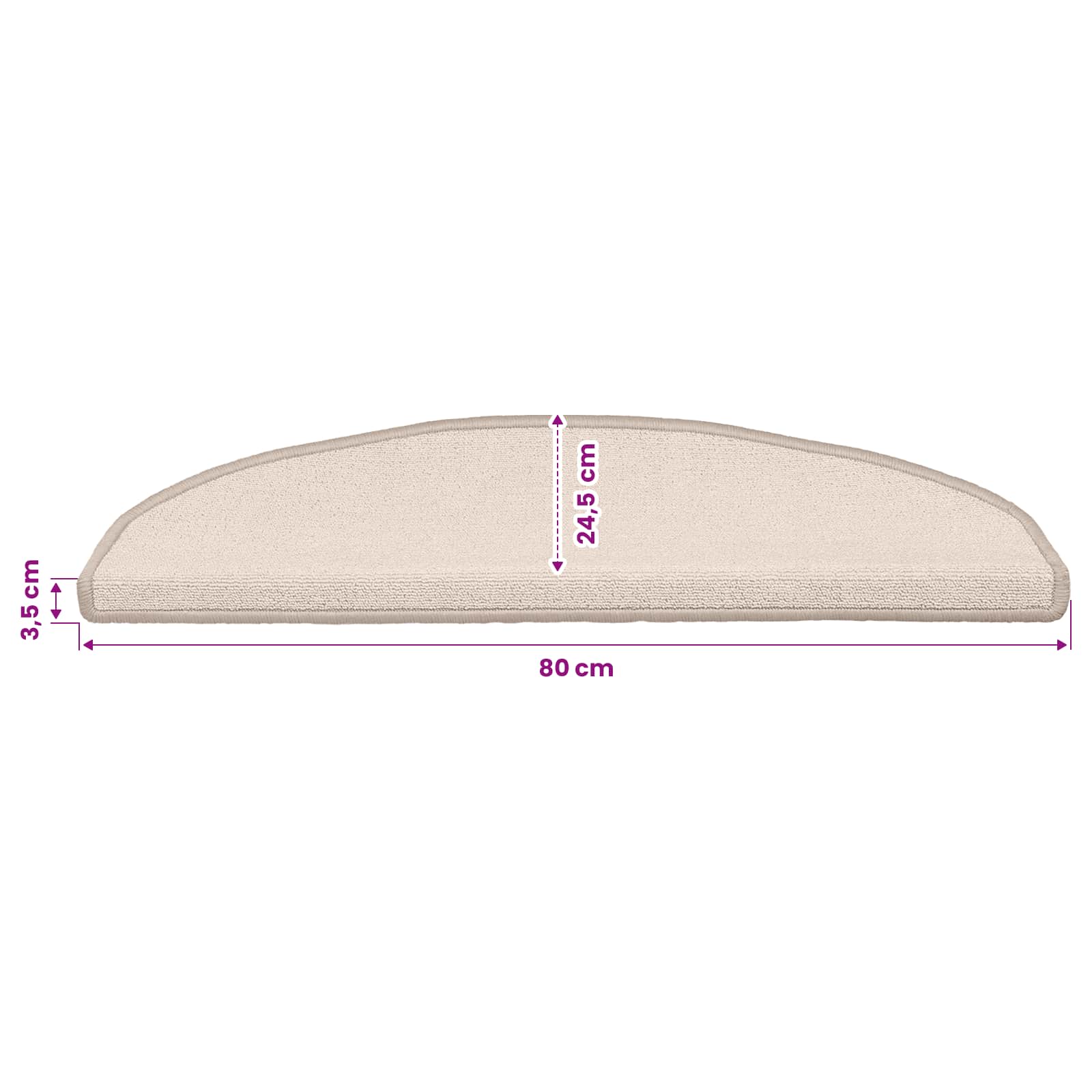 Savaime prilipantys laiptų kilimėliai Pusapvalis 15 pcs Taupe