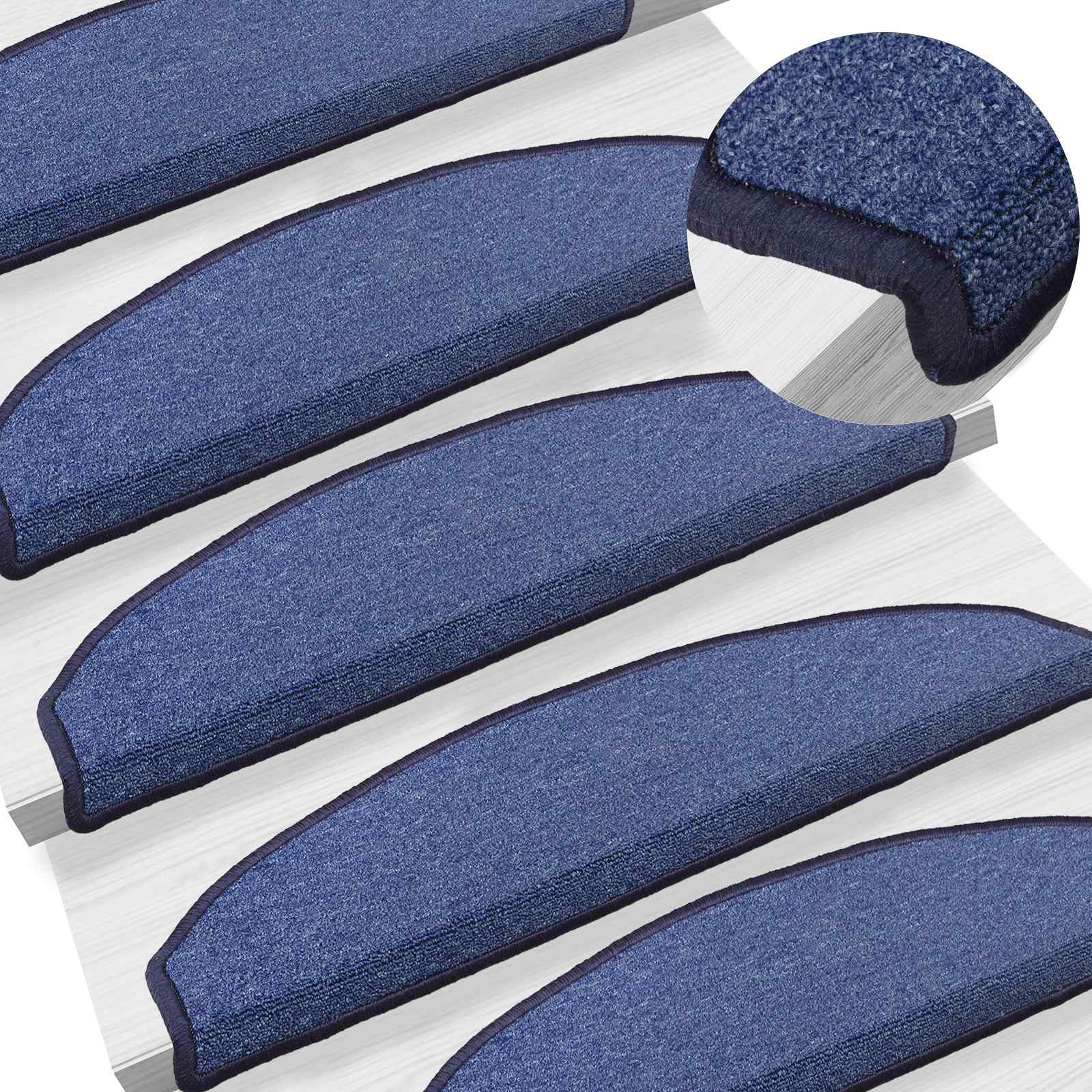 Savaime prilipantys laiptų kilimėliai Pusapvalis 15 pcs Mėlyna
