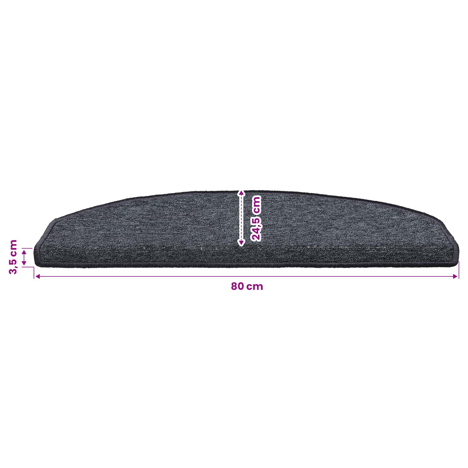Savaime prilipantys laiptų kilimėliai 15 pcs 80 x 24,5 x 3,5 cm