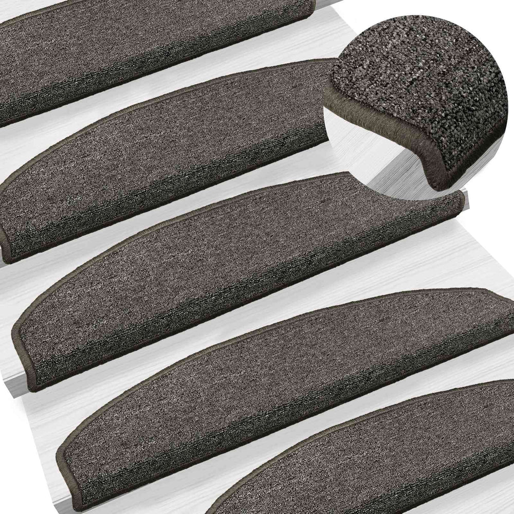 Savaime prilipantys laiptų kilimėliai 15 pcs Tamsiai pilka