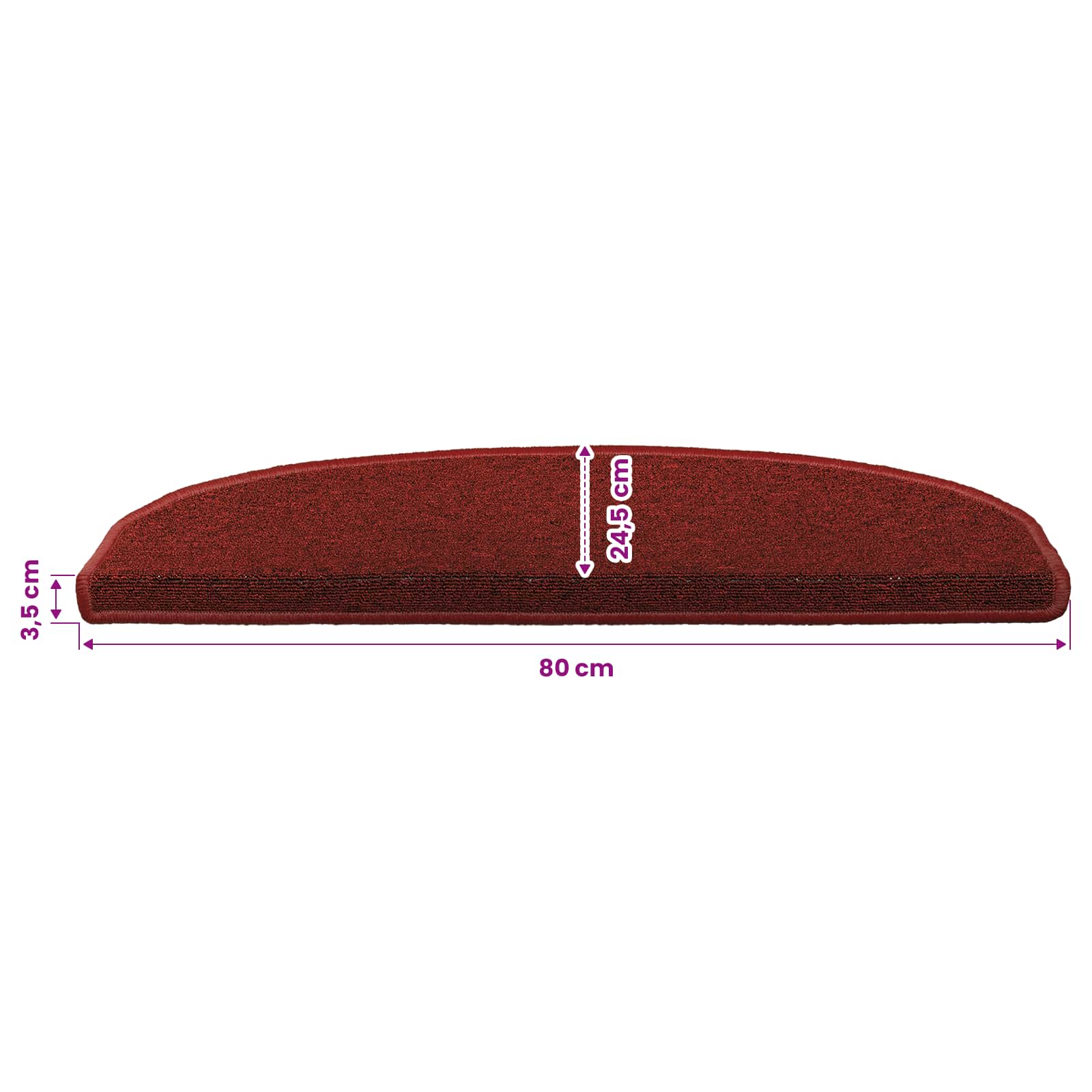 Savaime prilipantys laiptų kilimėliai 15 pcs Bordo raudona
