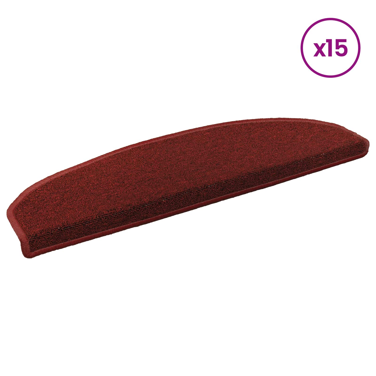 Savaime prilipantys laiptų kilimėliai 15 pcs Bordo raudona