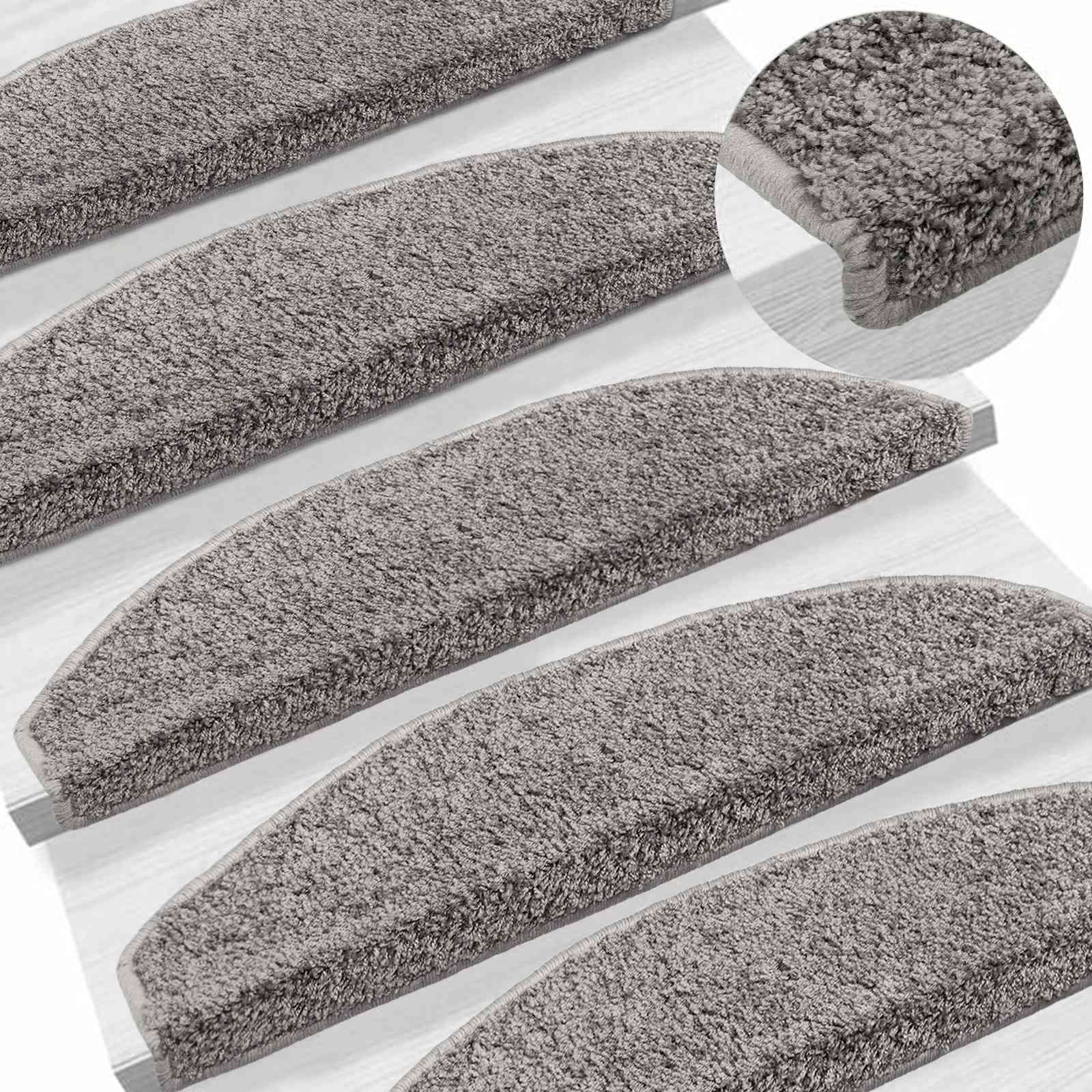 Savaime prilipantys laiptų kilimėliai Pusapvalis 15 pcs Pilka