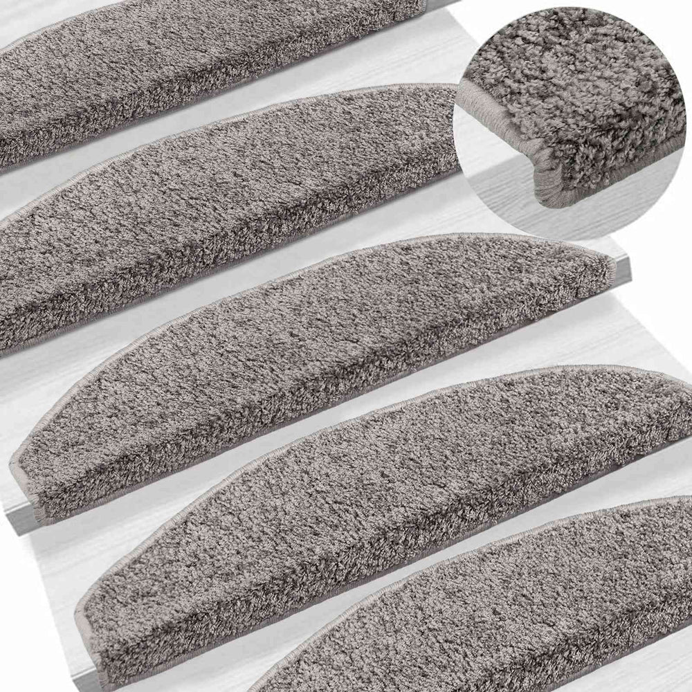 Savaime prilipantys laiptų kilimėliai Pusapvalis 15 pcs Pilka