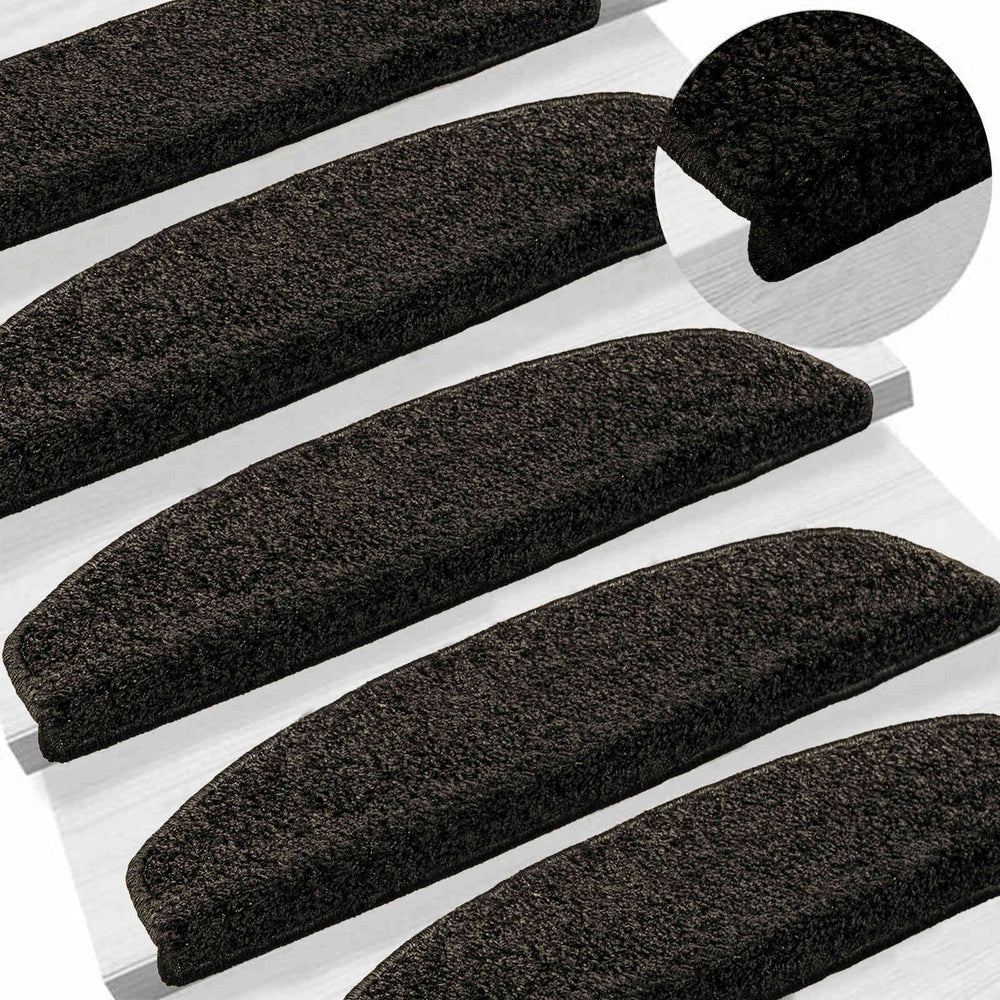 Savaime prilipantys laiptų kilimėliai 15 pcs Antracito