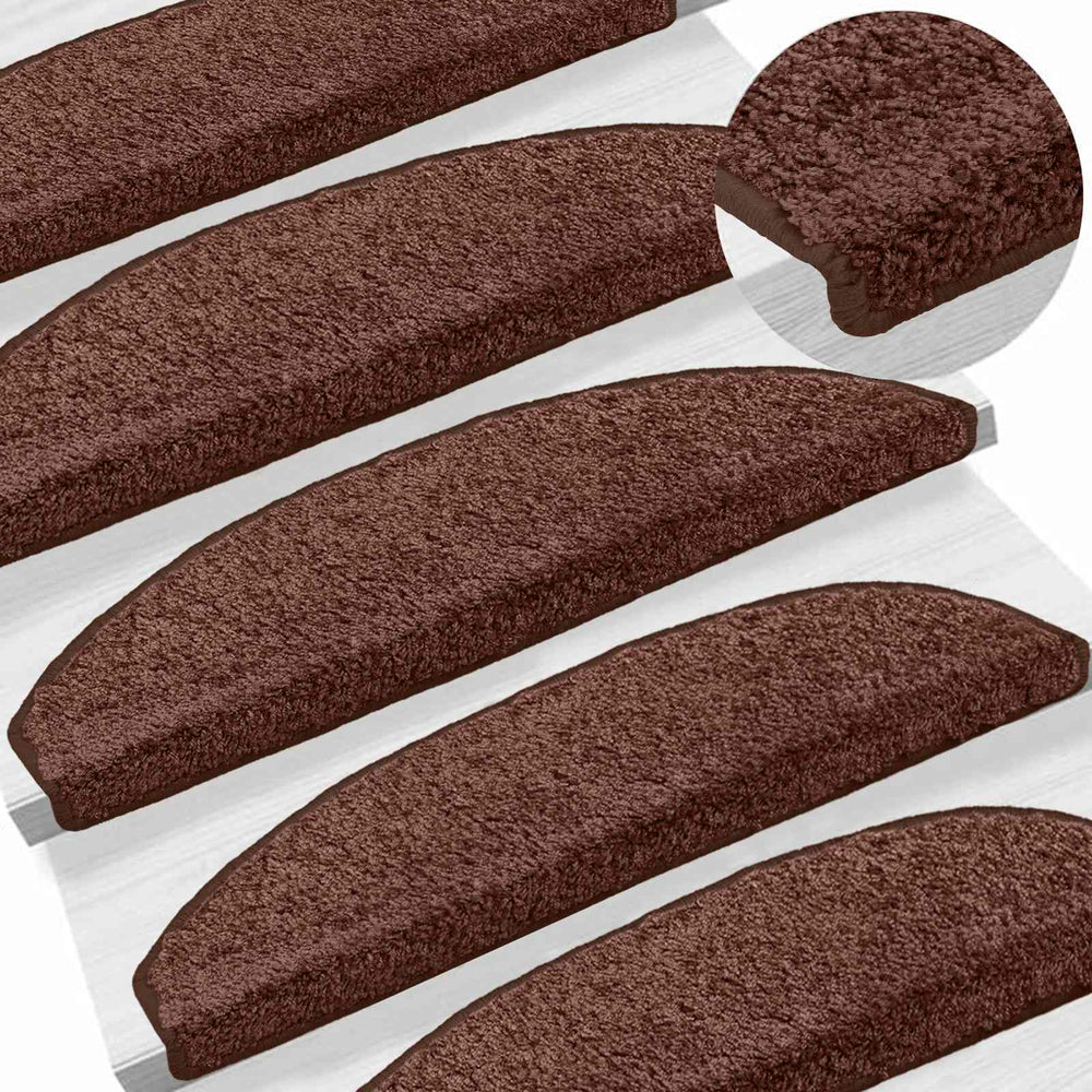 Savaime prilipantys laiptų kilimėliai Pusapvalis 15 pcs Ruda