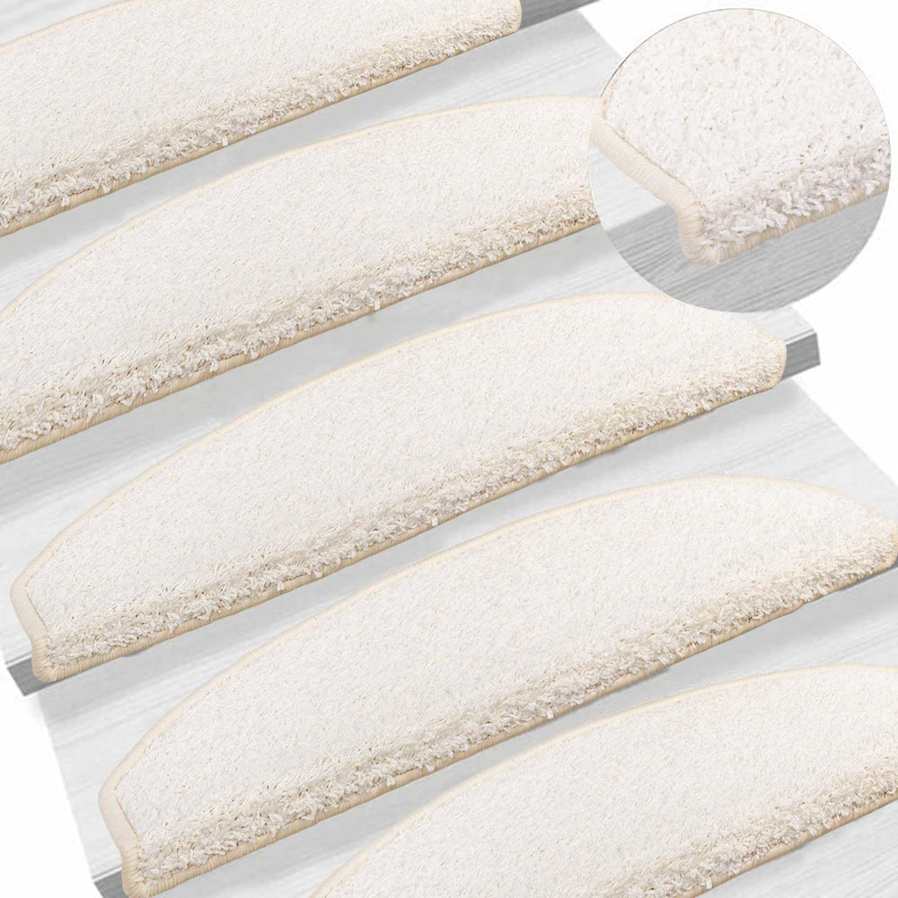 Savaime prilipantys laiptų kilimėliai Pusapvalis 15 pcs Balta