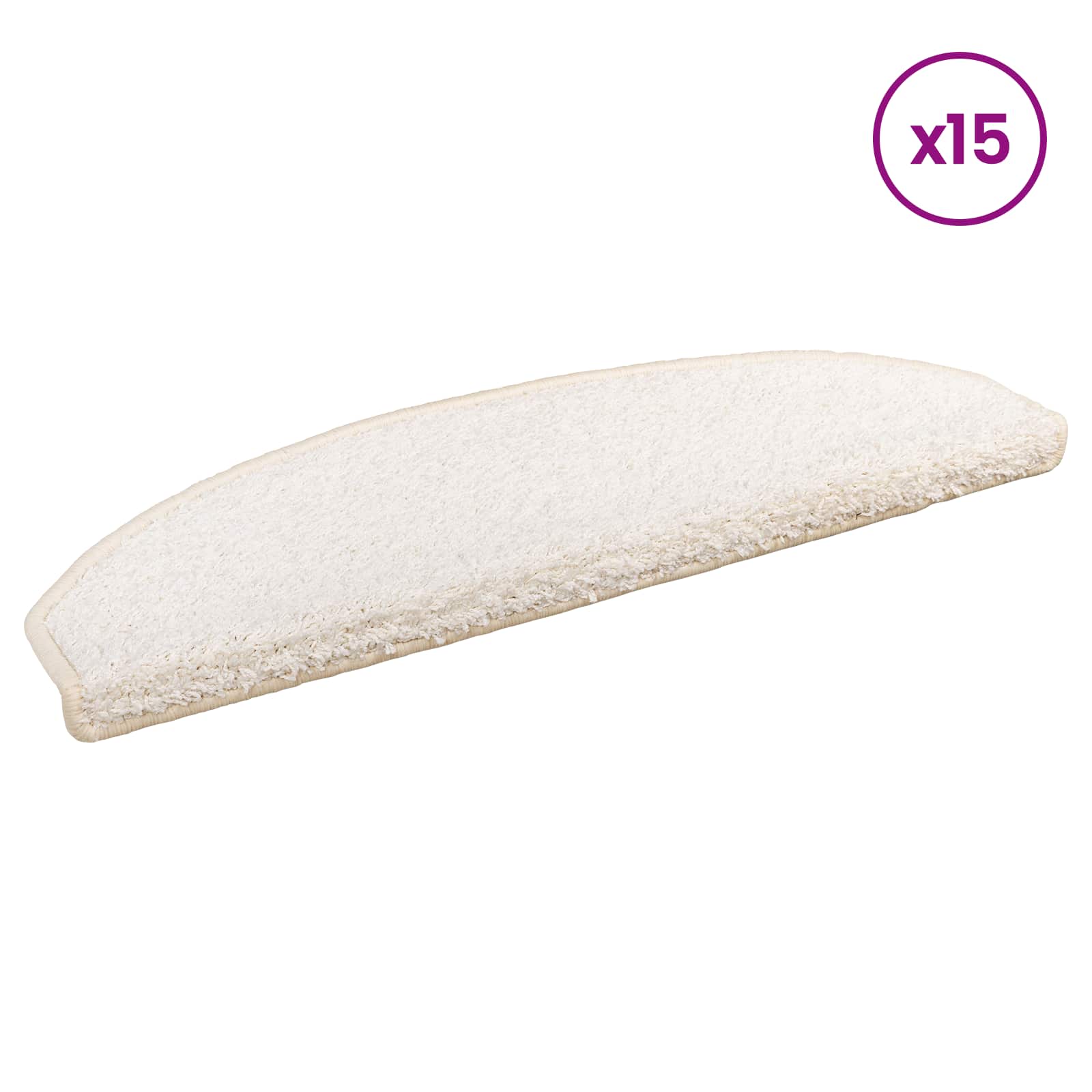 Savaime prilipantys laiptų kilimėliai Pusapvalis 15 pcs Balta