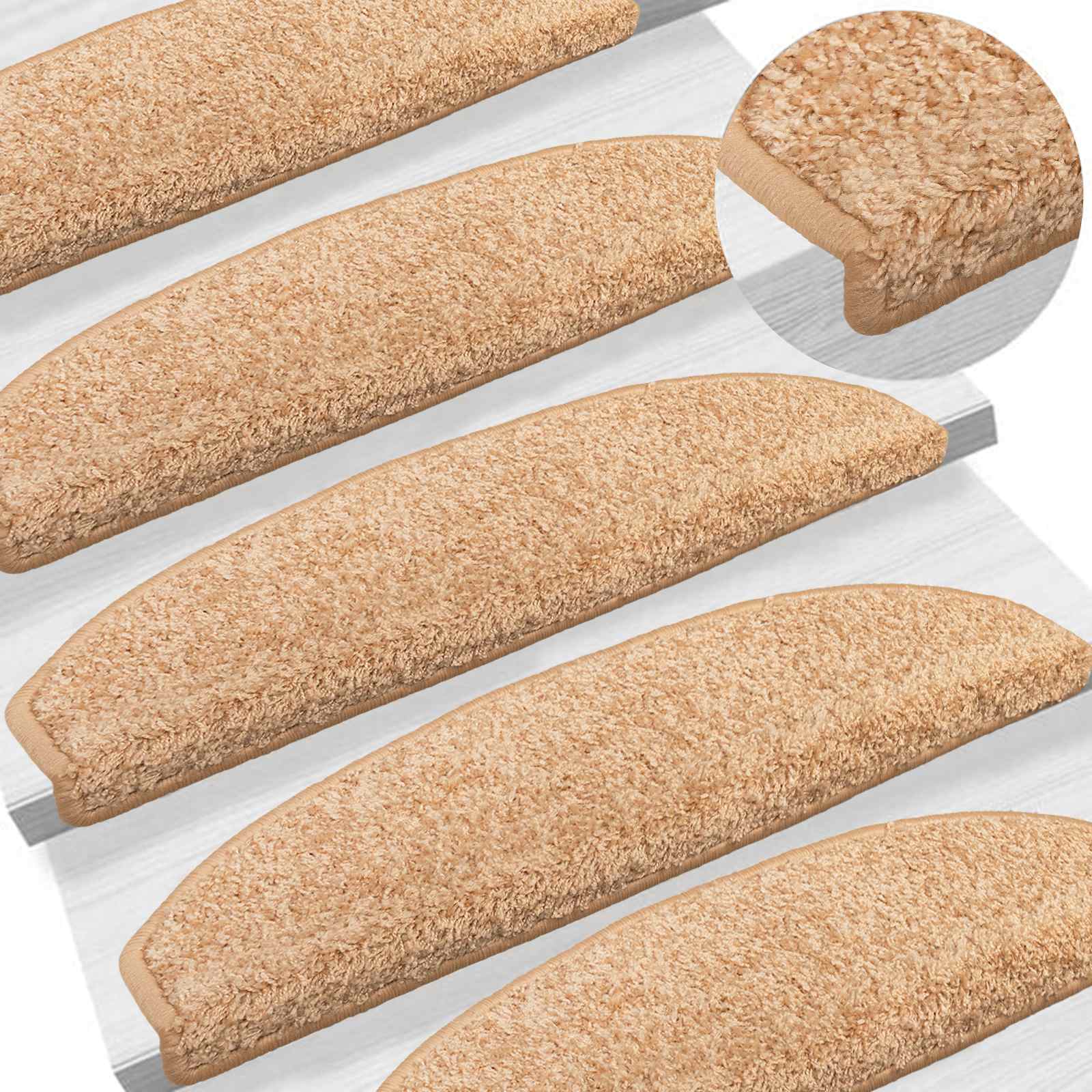Savaime prilipantys laiptų kilimėliai Pusapvalis 15 pcs Auksinė