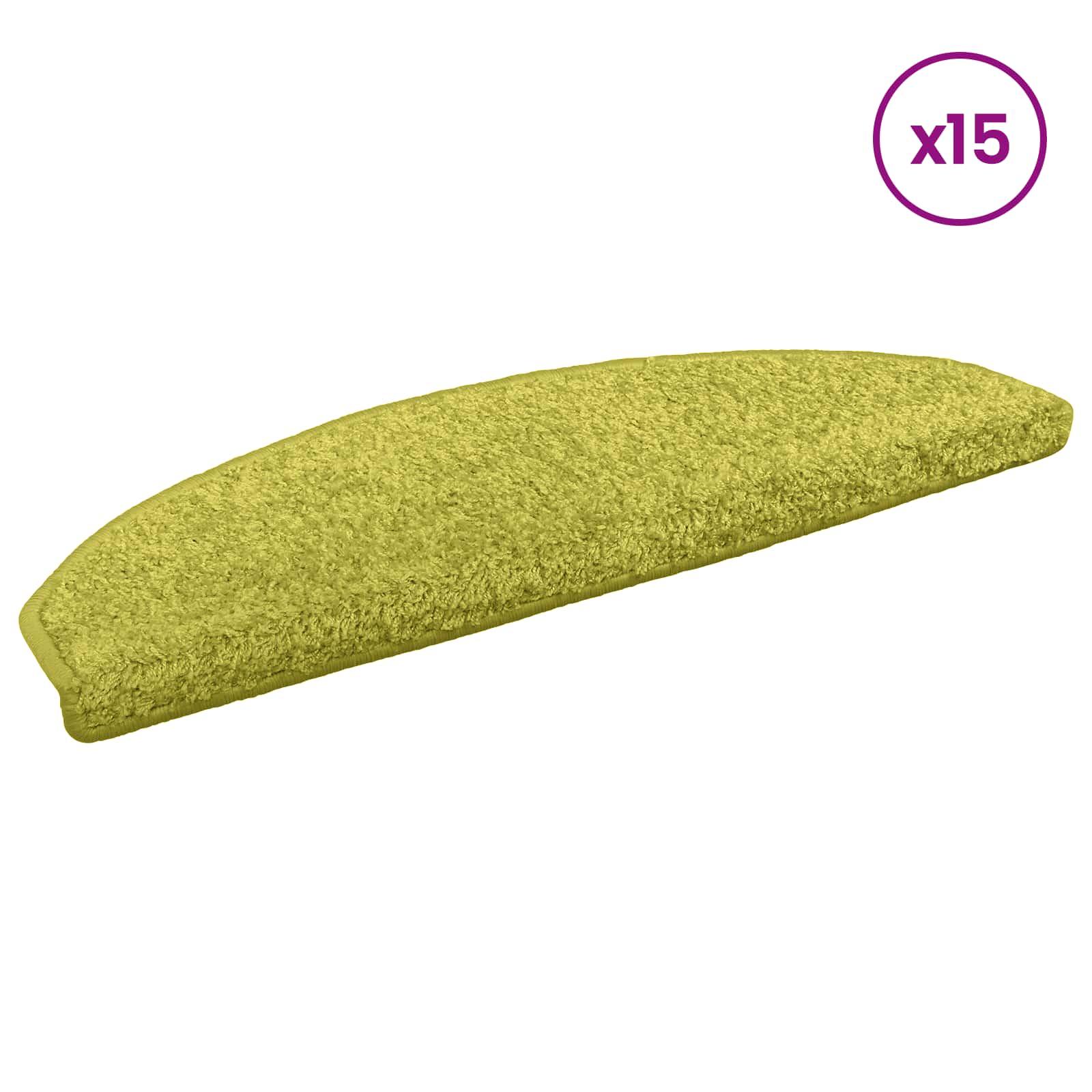 Savaime prilipantys laiptų kilimėliai Pusapvalis 15 pcs Žalia