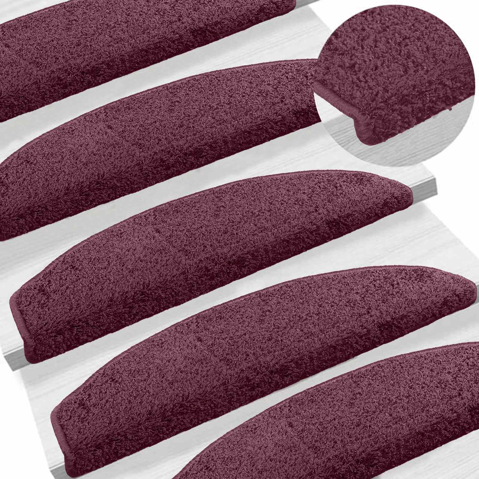 Savaime prilipantys laiptų kilimėliai 15 pcs Tamsiai violetinė