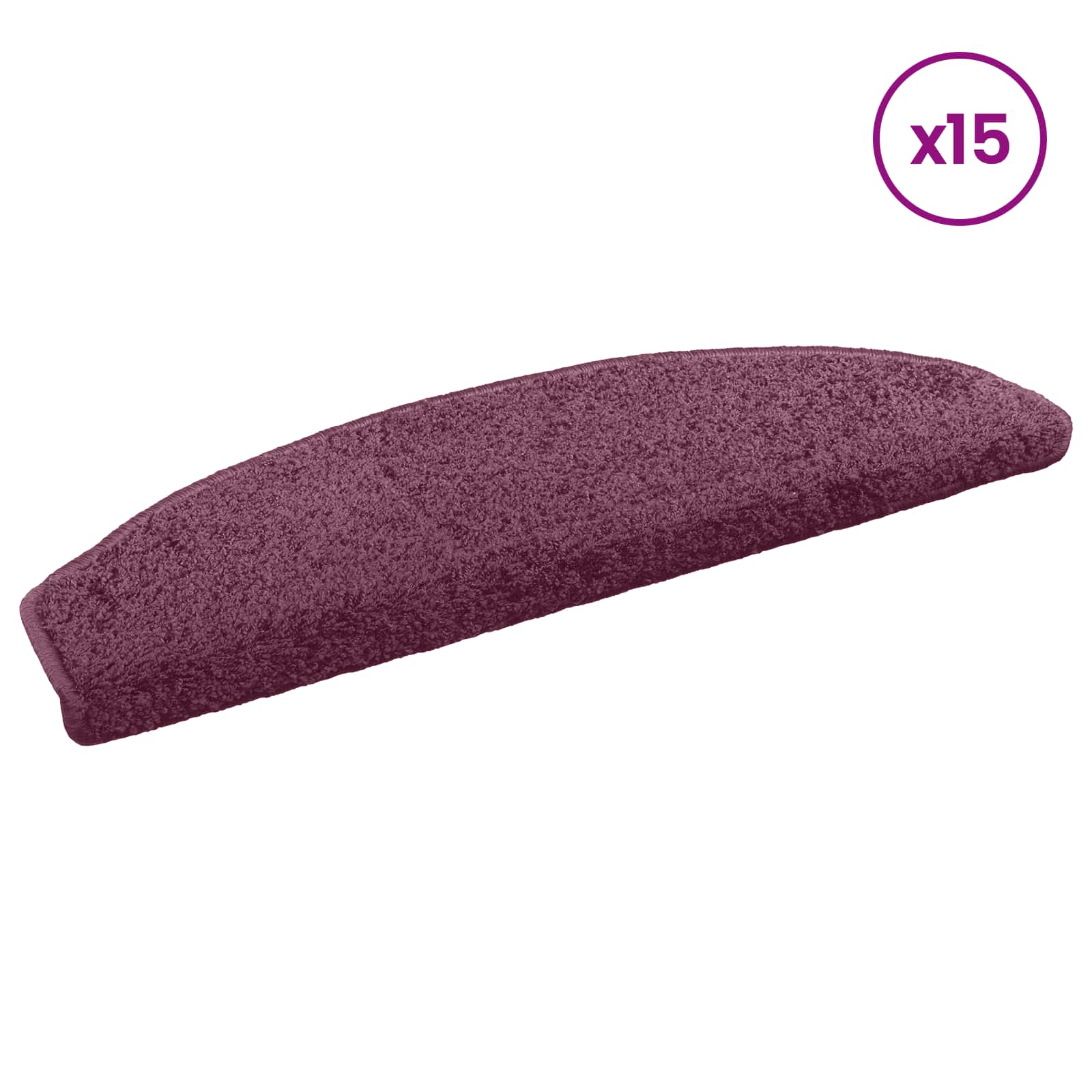 Savaime prilipantys laiptų kilimėliai 15 pcs Tamsiai violetinė