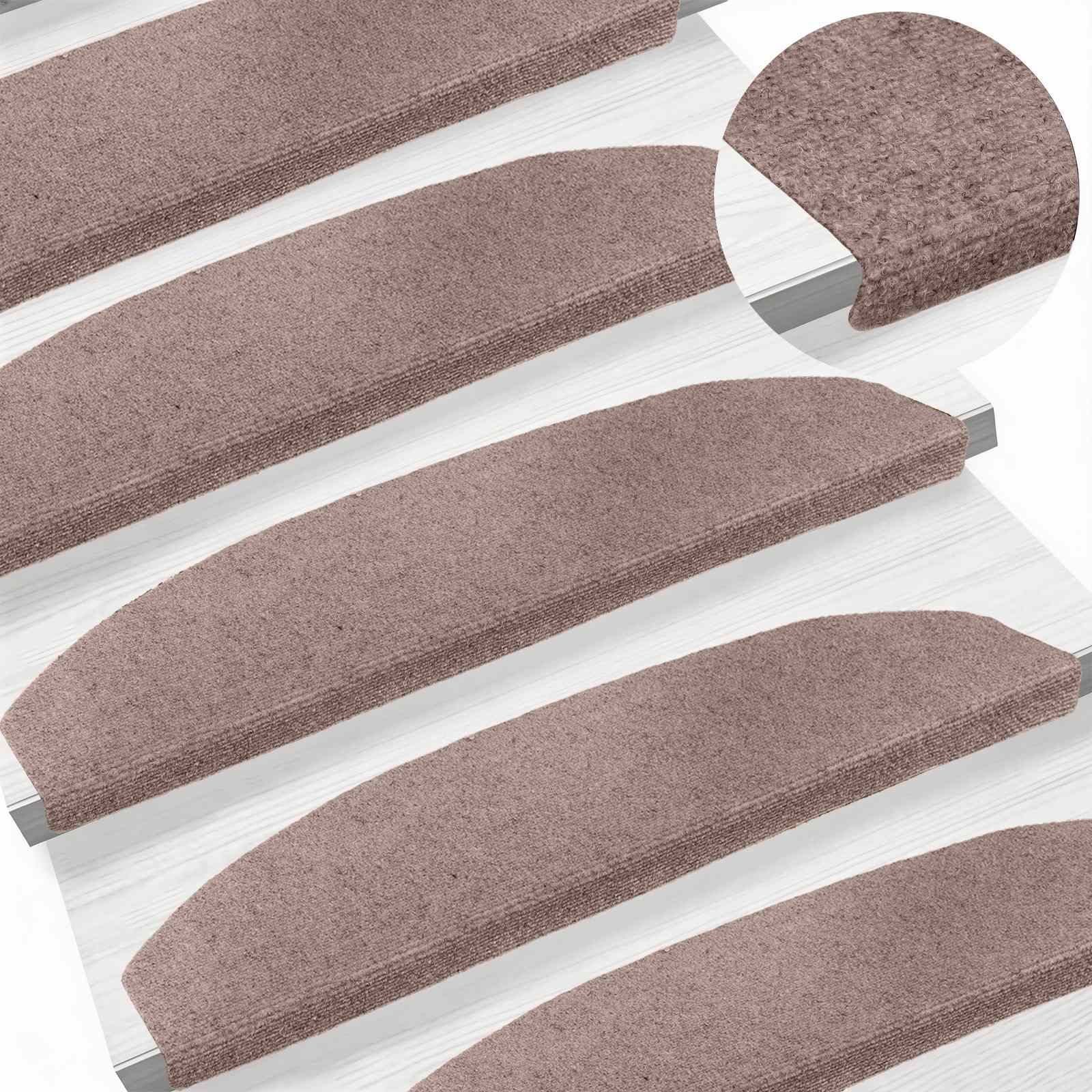 Savaime prilipantys laiptų kilimėliai Pusapvalis 15 pcs Smėlio