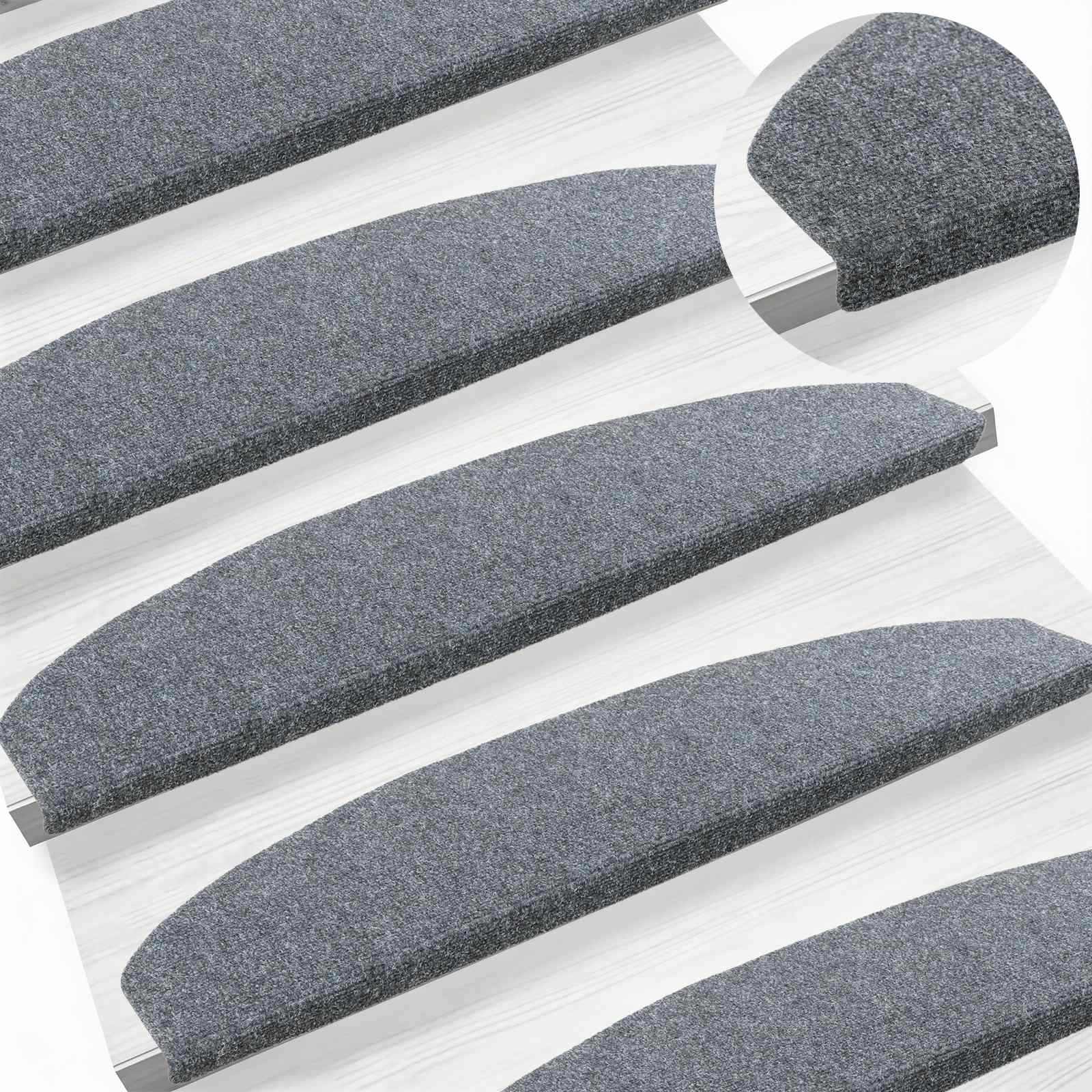 Savaime prilipantys laiptų kilimėliai 15 pcs Šviesiai pilka