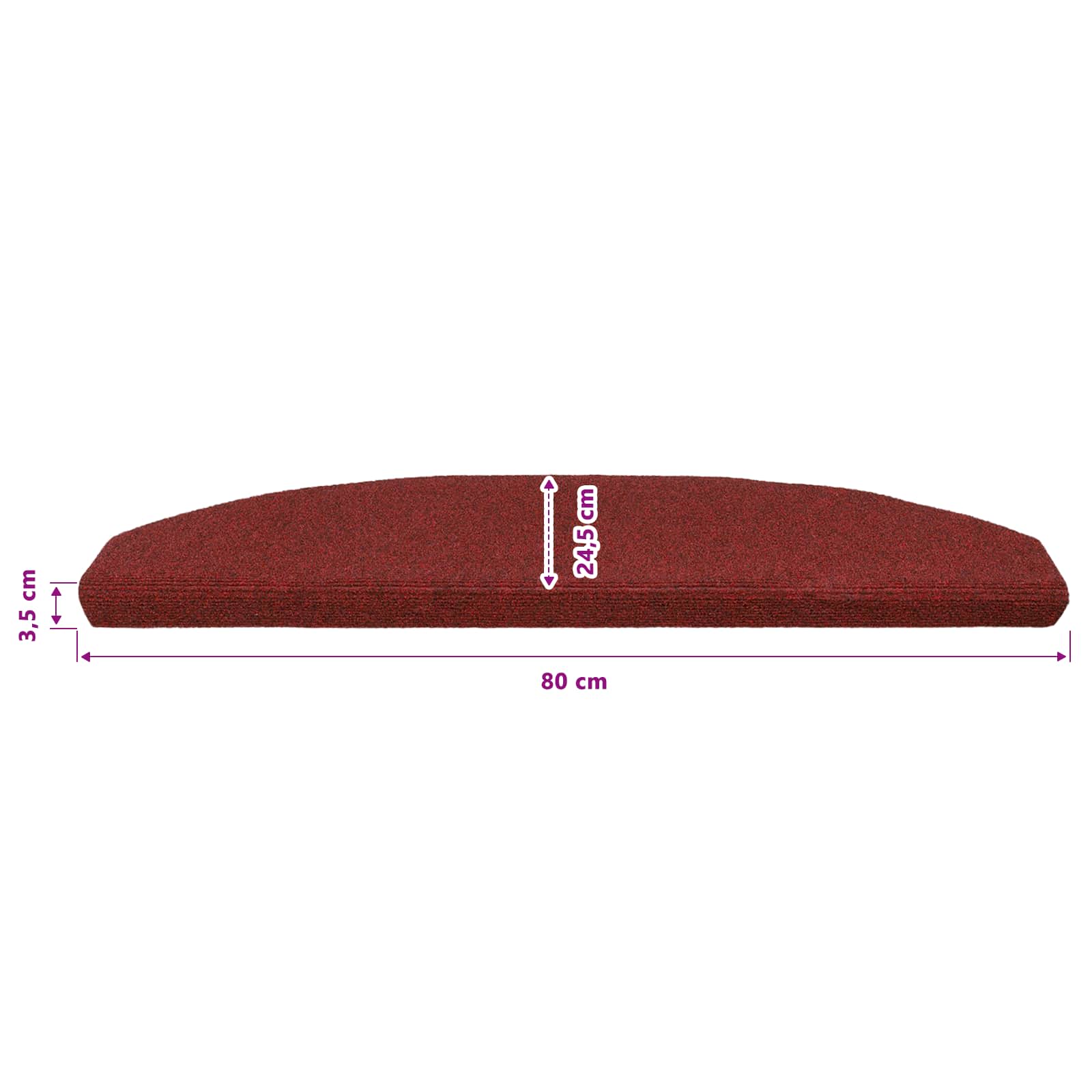 Savaime prilipantys laiptų kilimėliai 15 pcs Bordo raudona