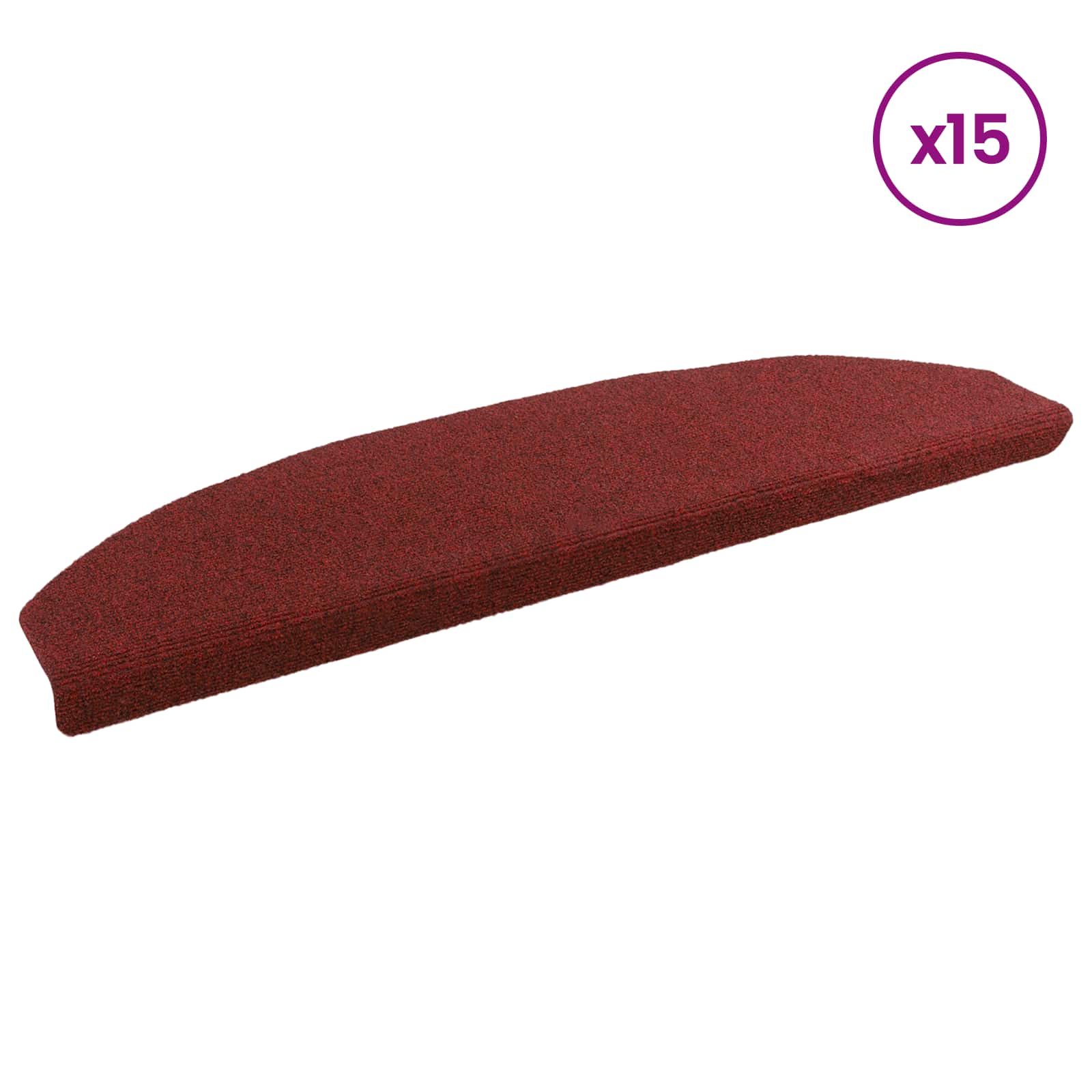 Savaime prilipantys laiptų kilimėliai 15 pcs Bordo raudona