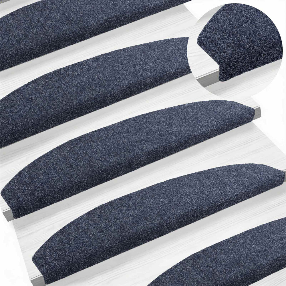 Savaime prilipantys laiptų kilimėliai Pusapvalis 15 pcs Mėlyna