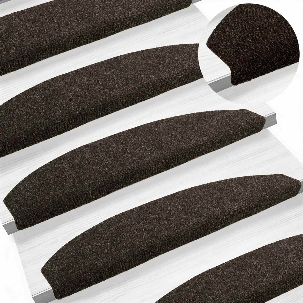 Savaime prilipantys laiptų kilimėliai 15 pcs Tamsiai rudas