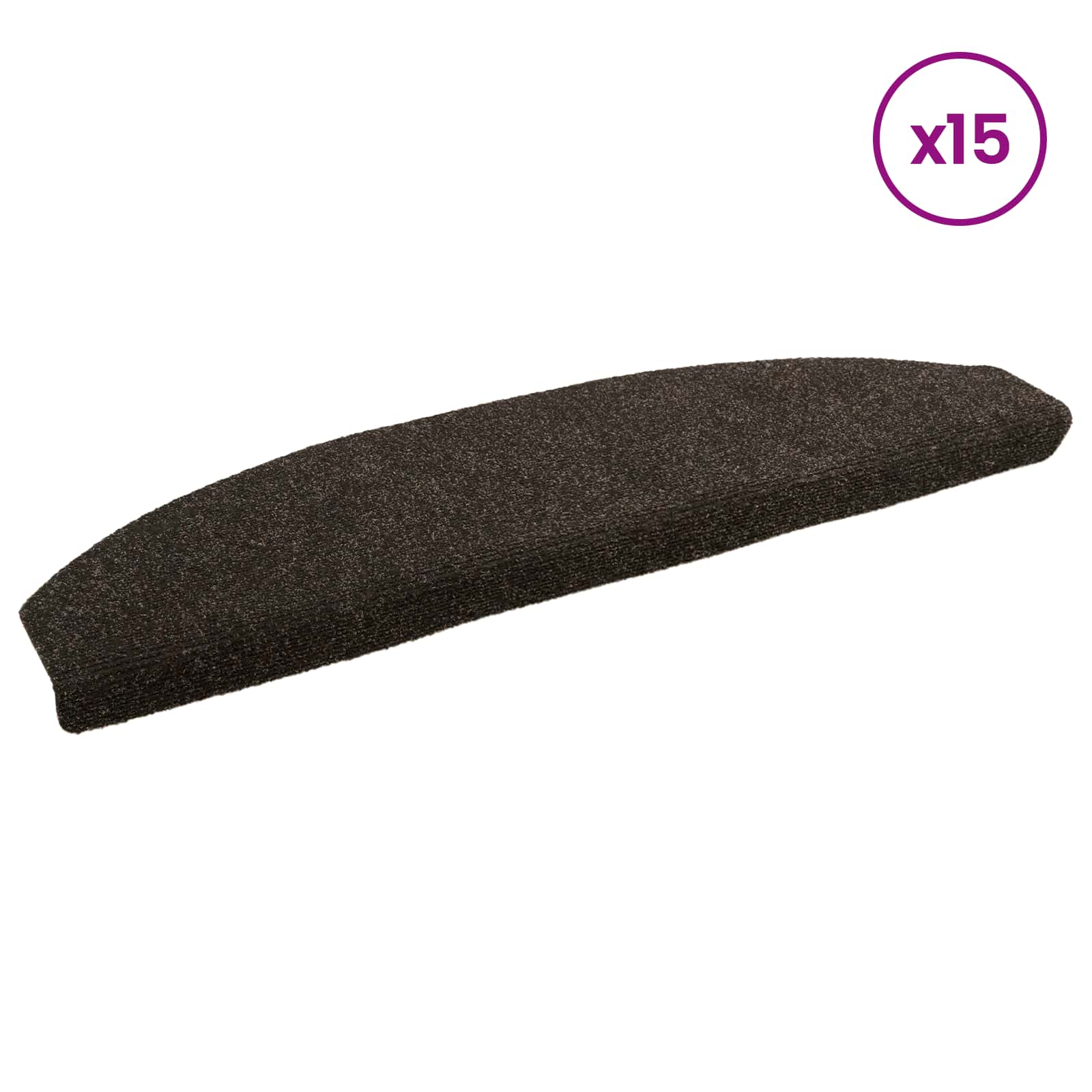Savaime prilipantys laiptų kilimėliai 15 pcs Tamsiai rudas