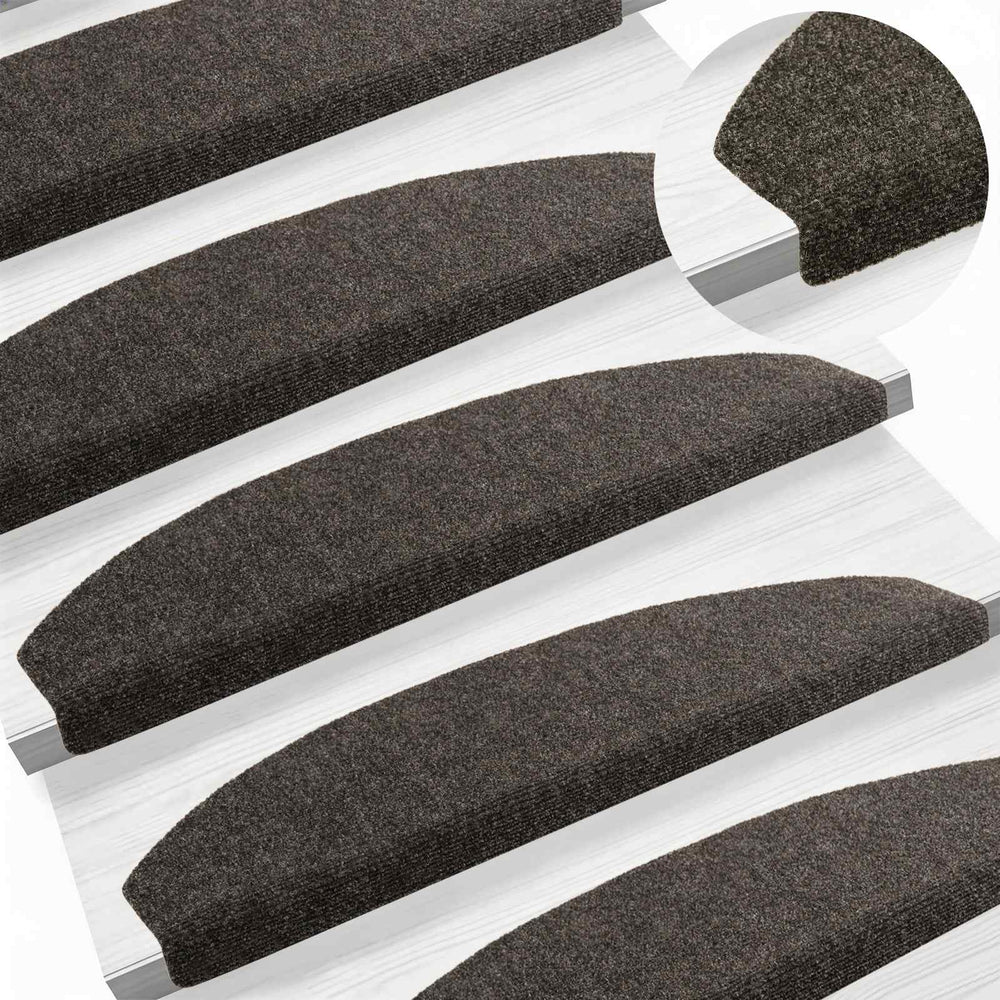 Savaime prilipantys laiptų kilimėliai 15 pcs Antracito