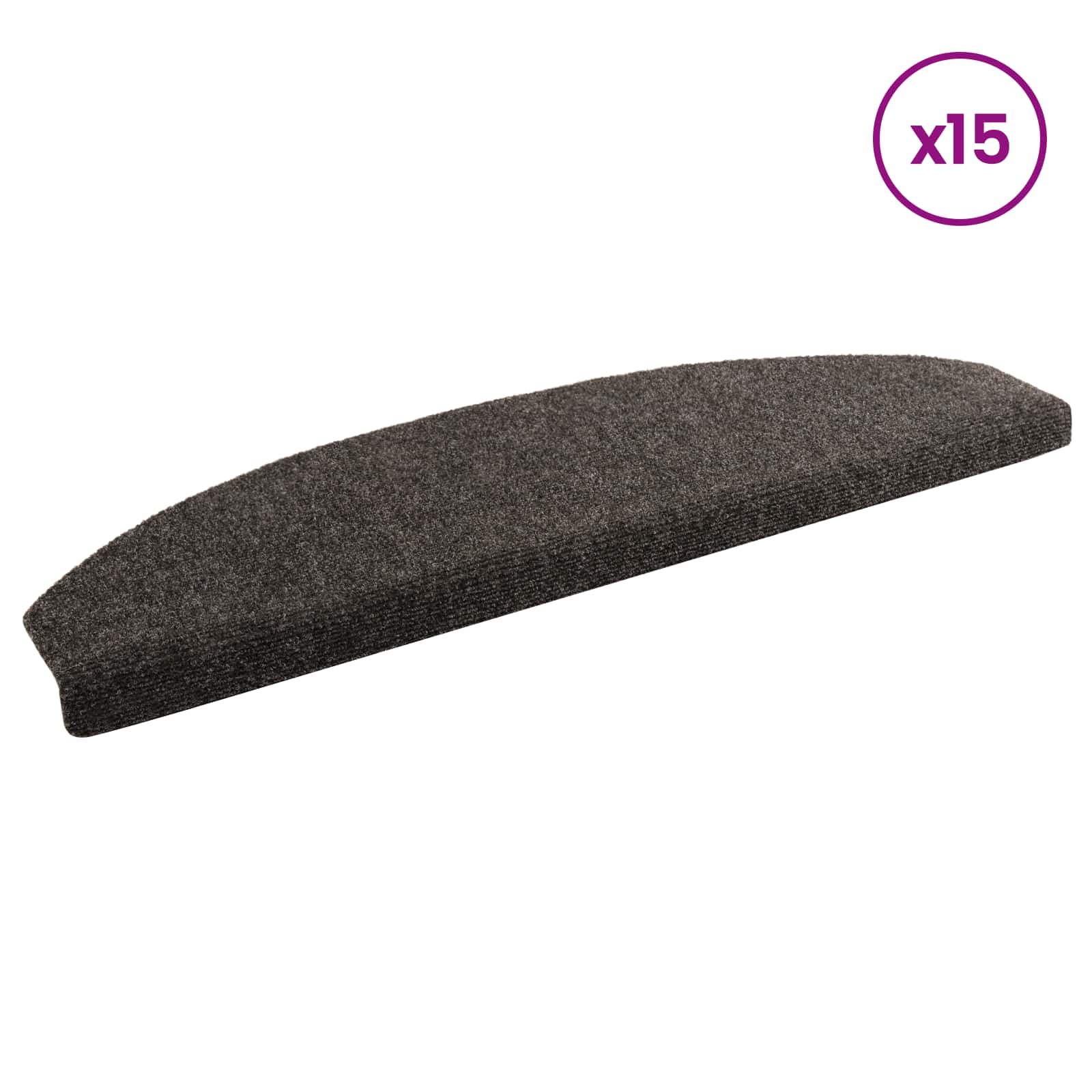 Savaime prilipantys laiptų kilimėliai 15 pcs Antracito