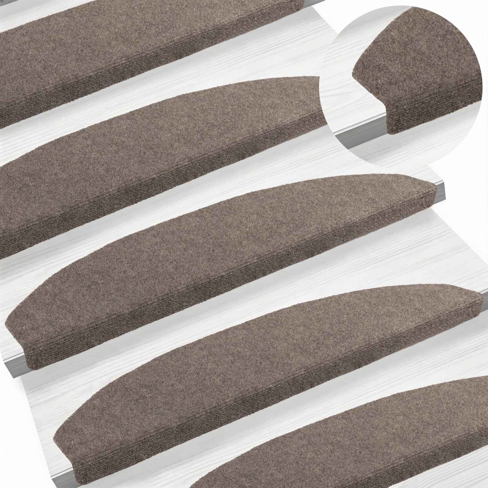 Savaime prilipantys laiptų kilimėliai Pusapvalis 15 pcs Moka