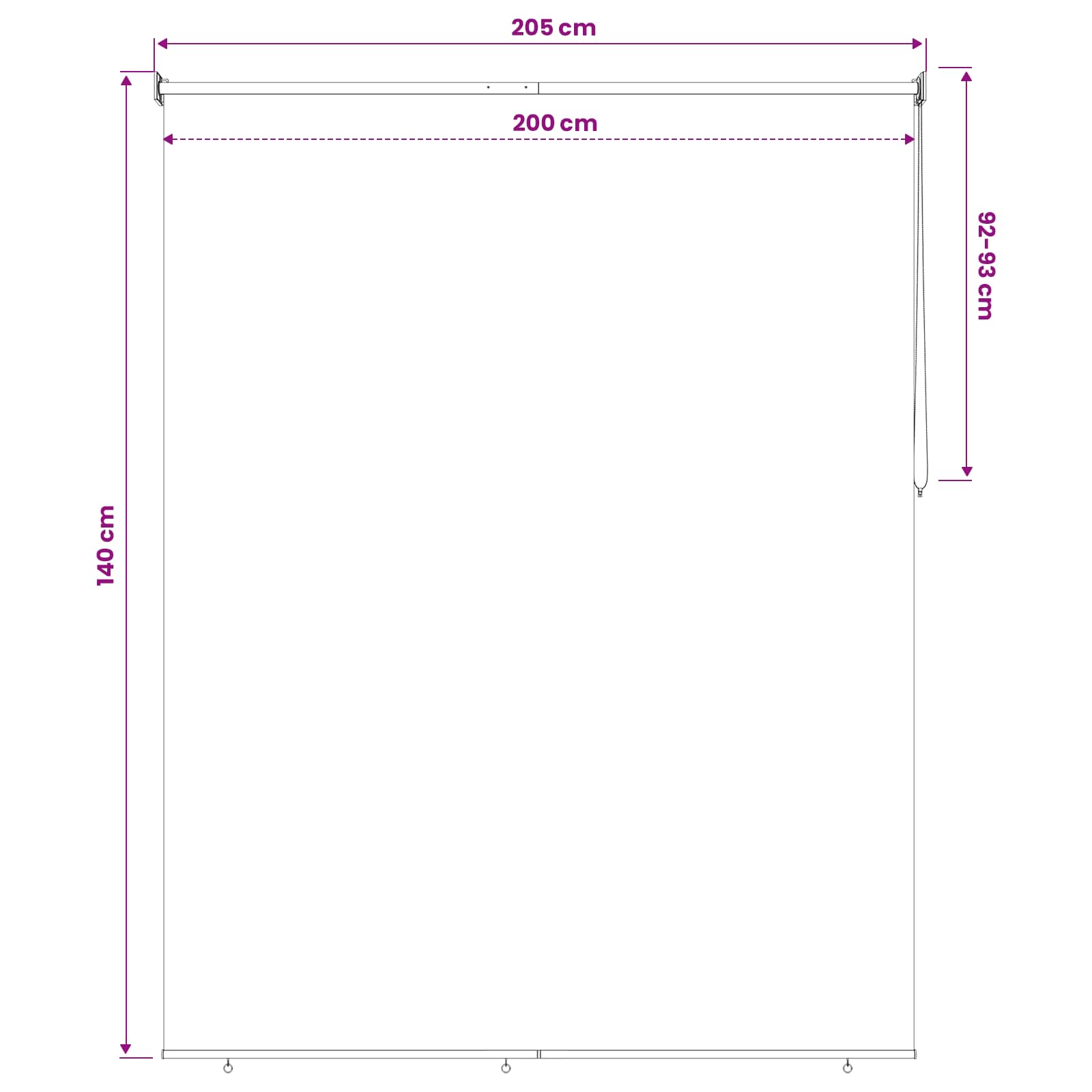 Ritininė užuolaida UV apsaugai Antracito 200 x 140 cm