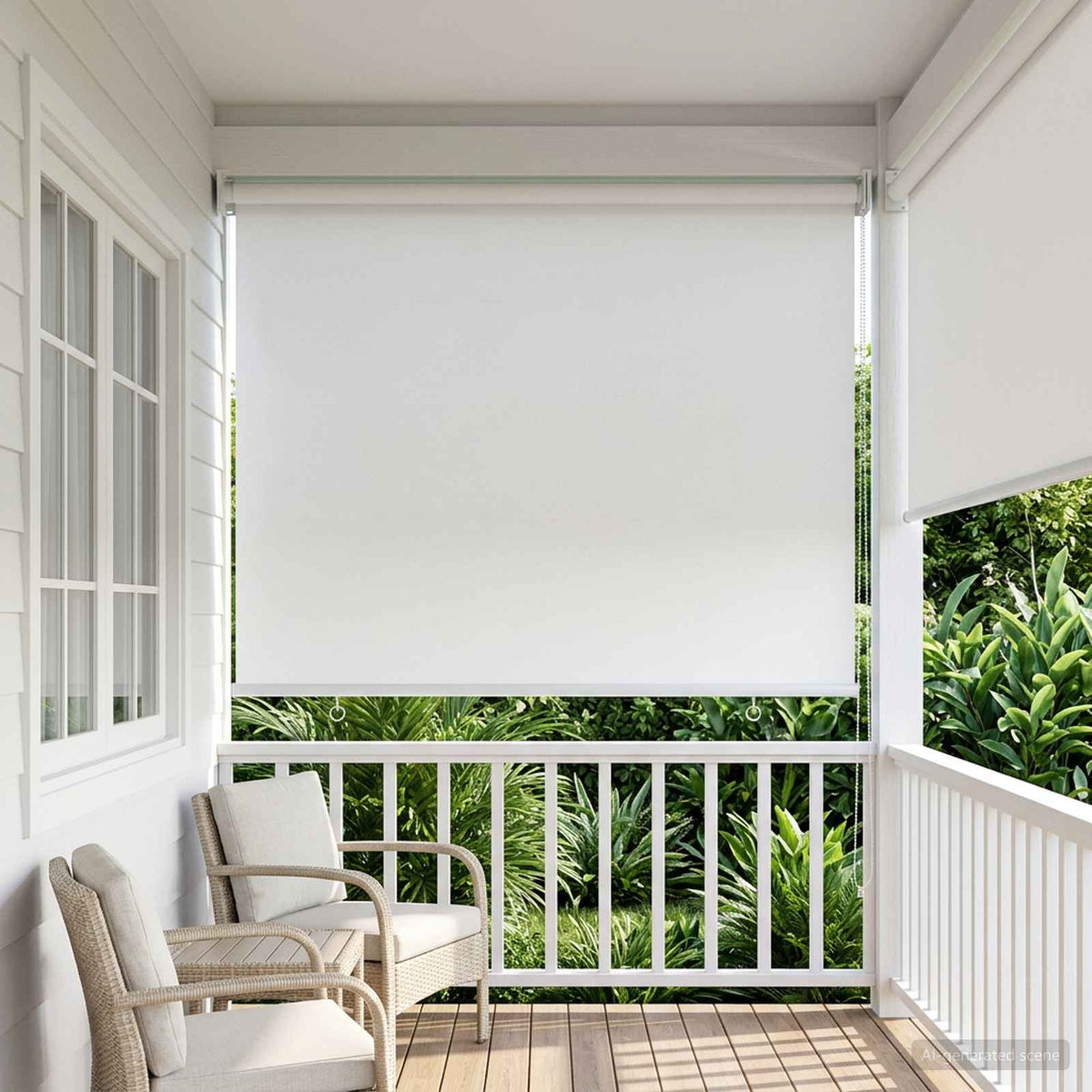 Lauko ritininė žaliuzė UV apsaugai Balta 100 x 230 cm (P x A)