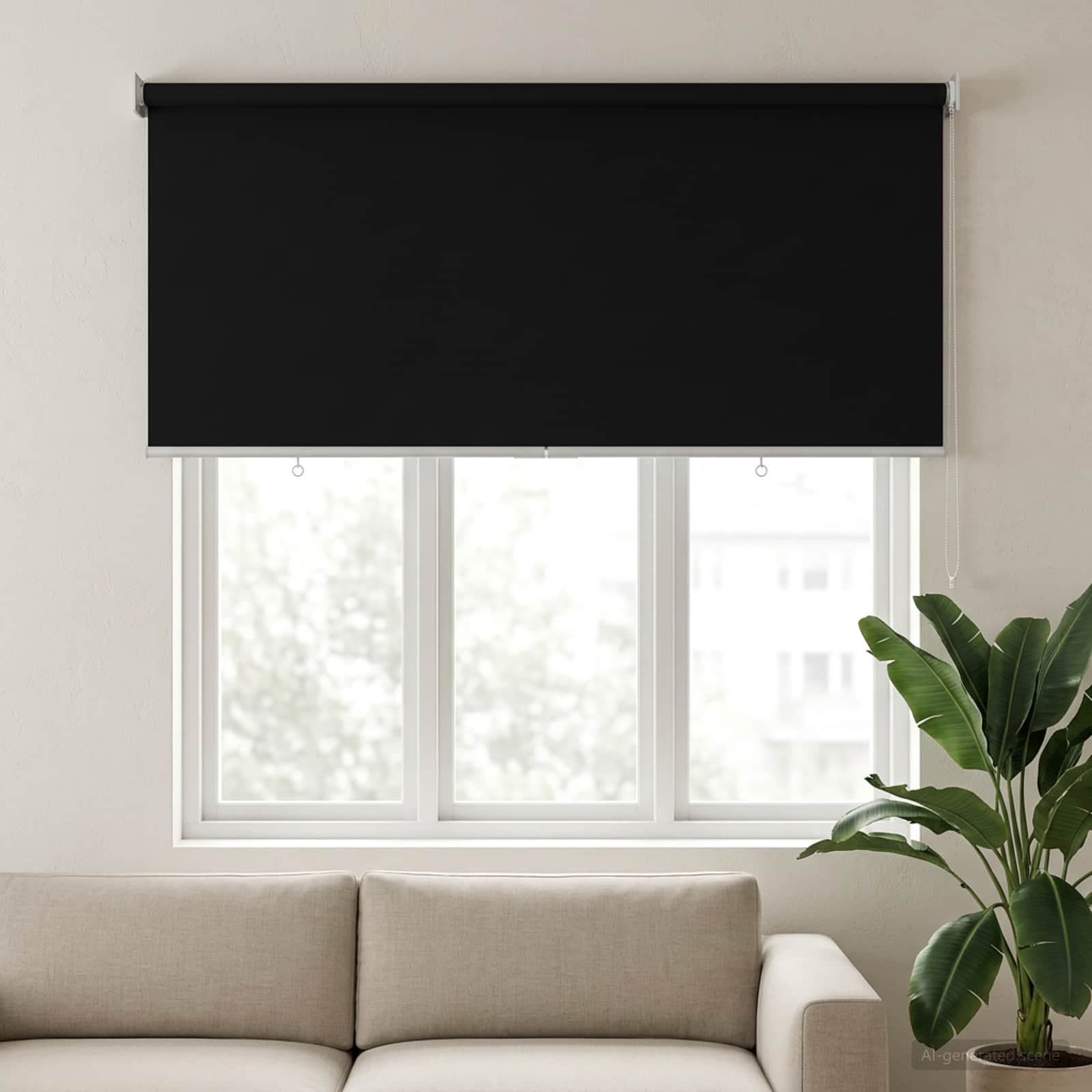 Ritininė užuolaida UV apsaugai Juoda 140 x 140 cm Poliesteris