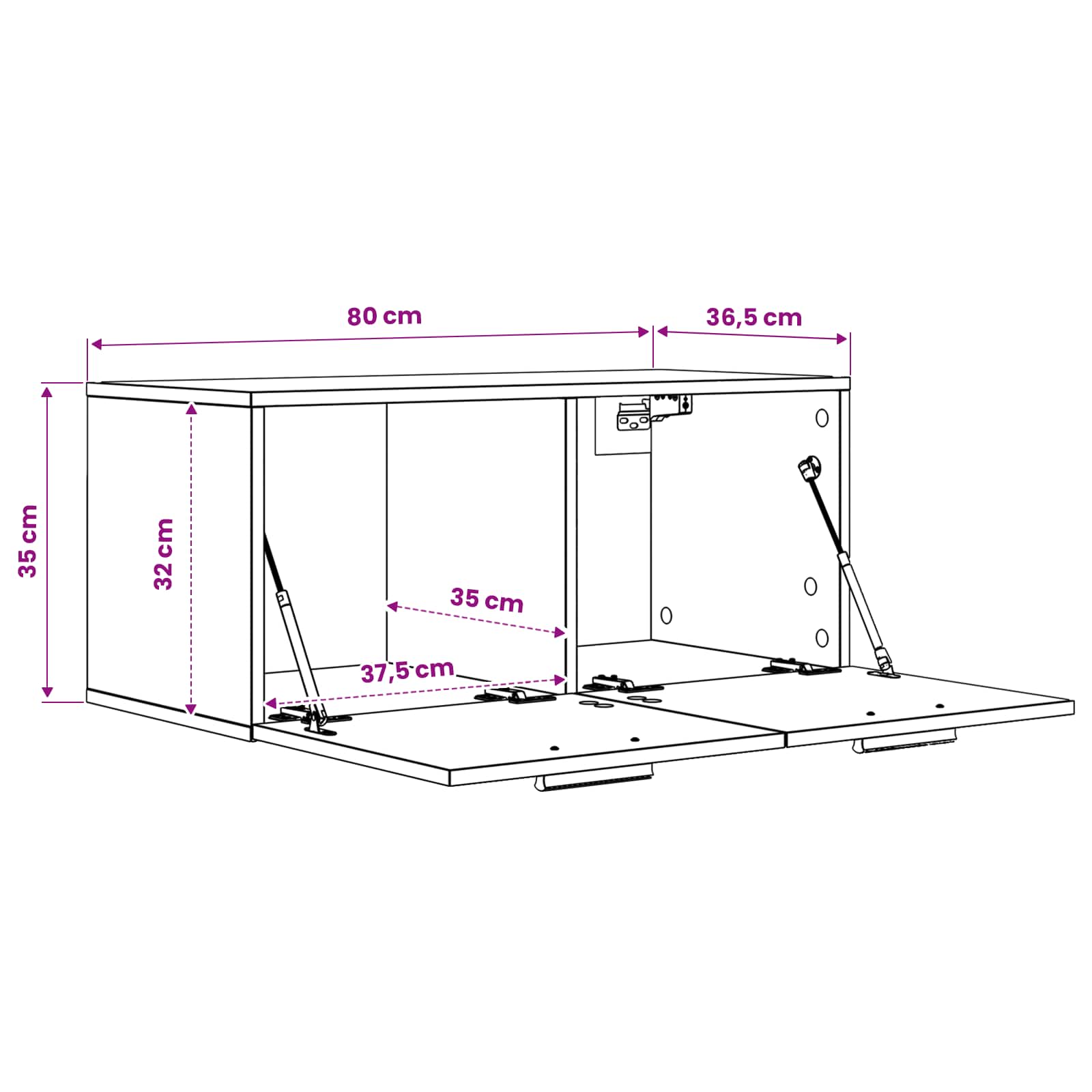 Sieninė spintelė Sieninis Artisano ąžuolo 80 x 36,5 x 35 cm