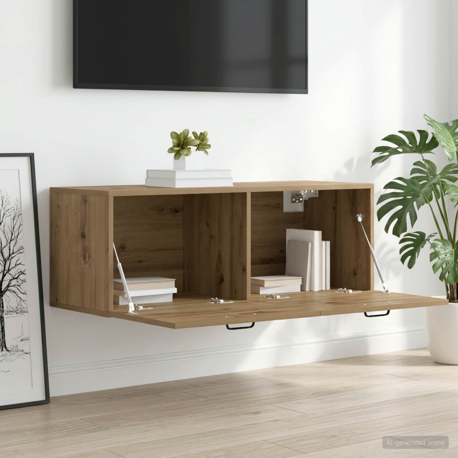 Sieninė spintelė 100 x 36,5 x 35 cm Apdirbta mediena