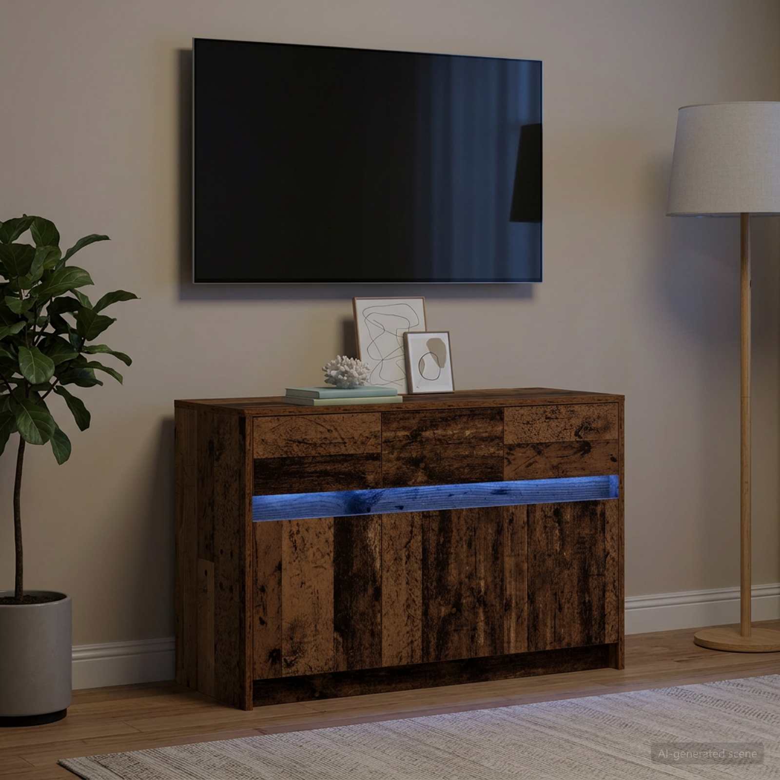 Televizoriaus spintelė 91 x 34 x 61 cm Sendintos medienos