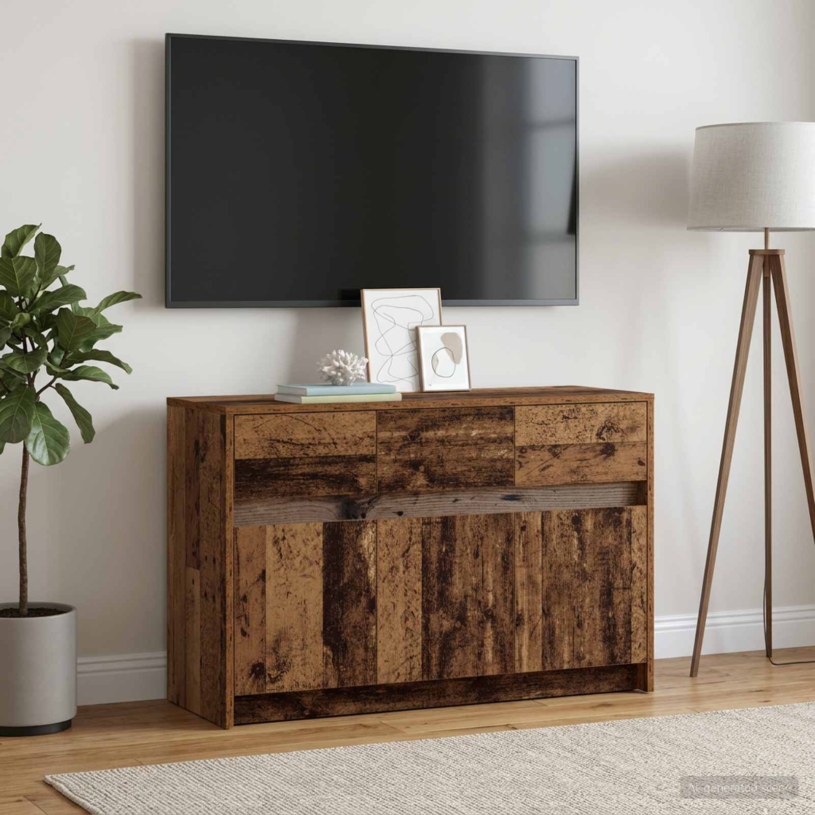 Televizoriaus spintelė 91 x 34 x 61 cm Sendintos medienos