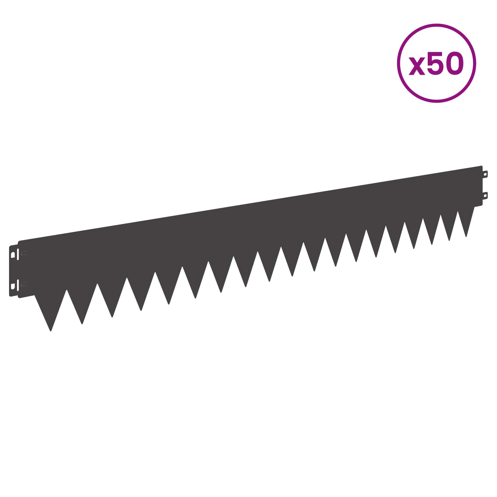 Vejo kraštas 50 pcs 103 x 15 cm metalas Juoda