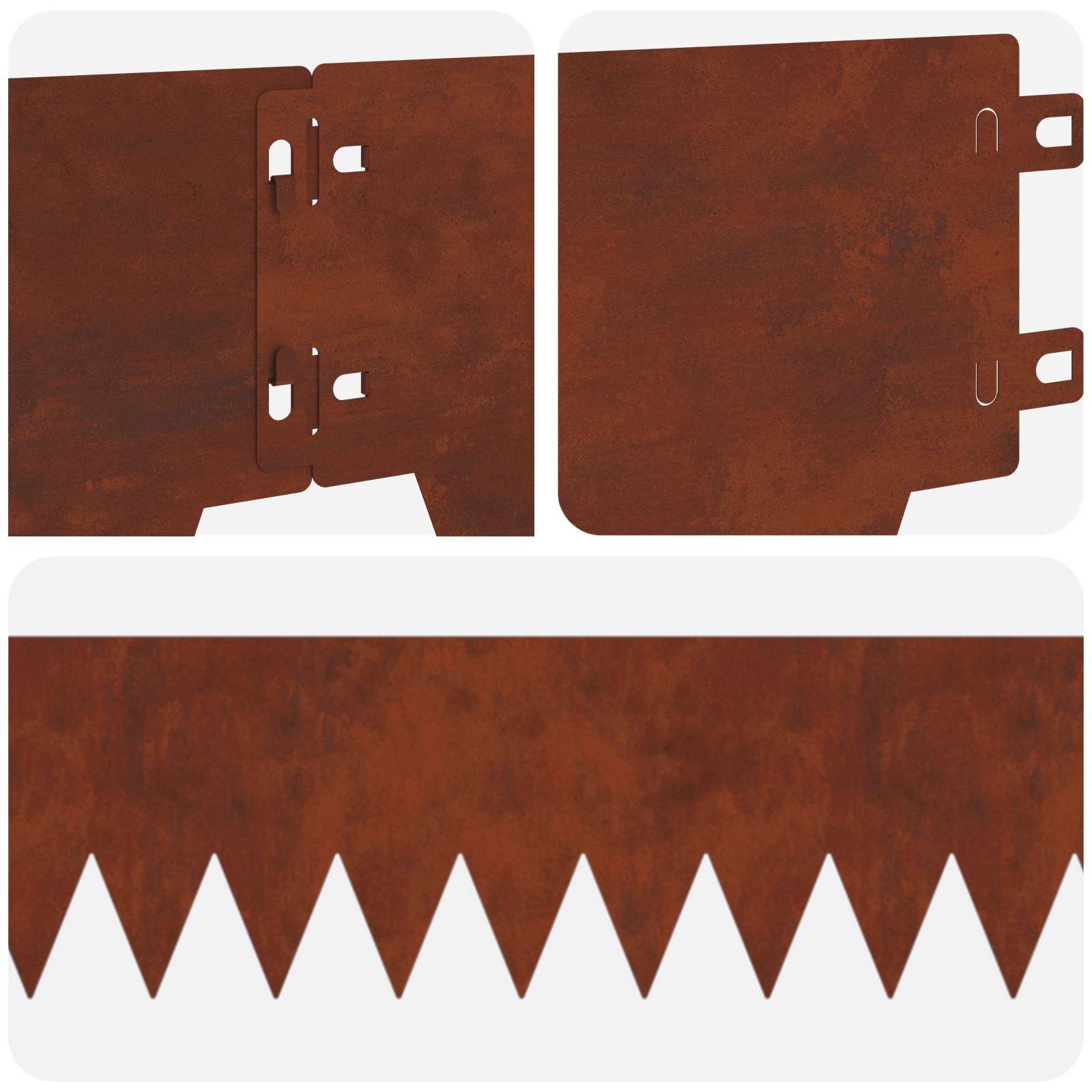 Vejo kraštas 20 pcs 103 x 15 cm metalas Rūdijanti