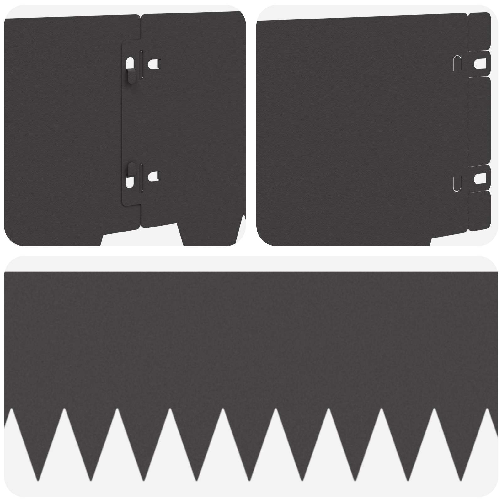 Vejo kraštas 10 pcs 103 x 20 cm metalas Juoda