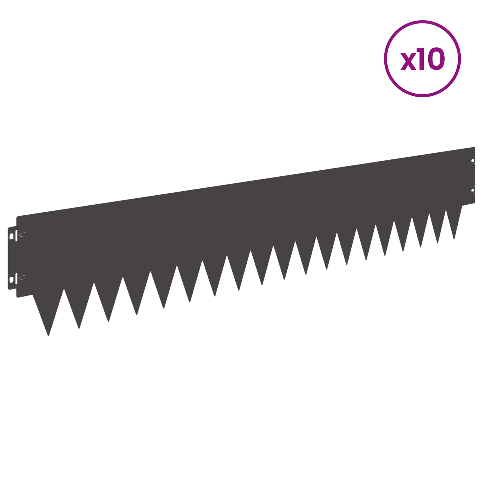 Vejo kraštas 10 pcs 103 x 20 cm metalas Juoda